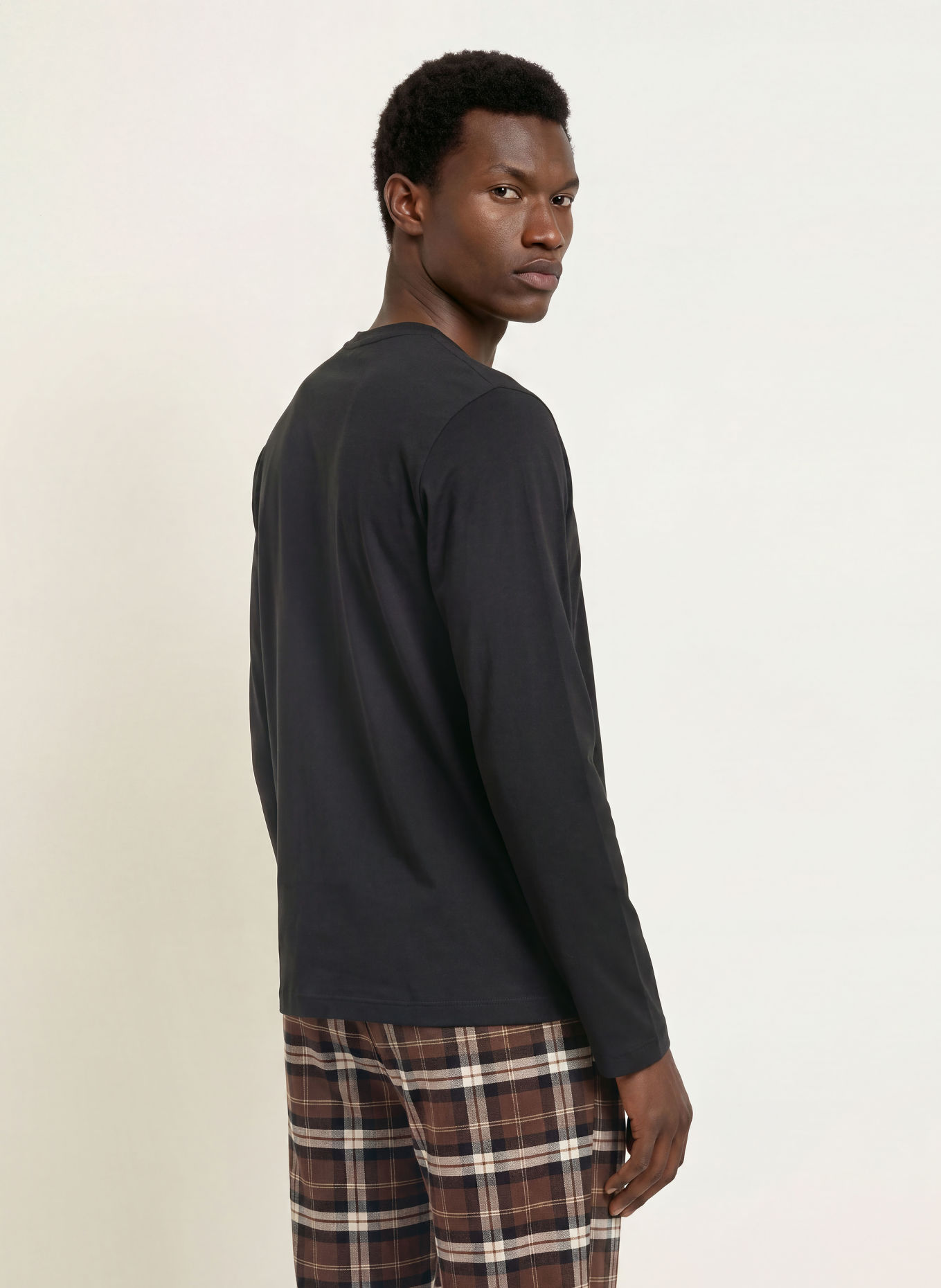 SCHIESSER Pajama shirt MIX + RELAX: BLACK