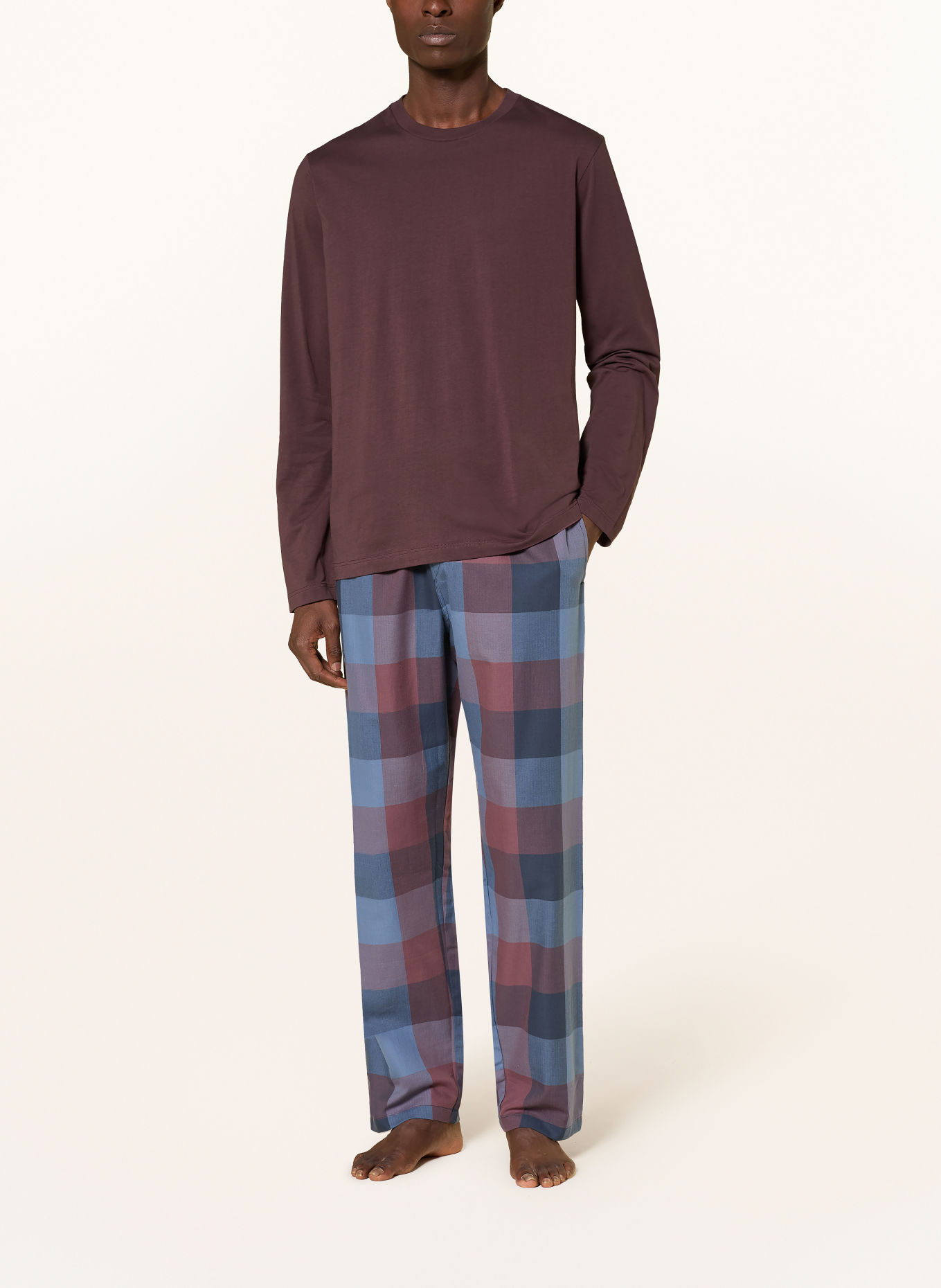 SCHIESSER Schlafshirt MIX + RELAX: DUNKELBRAUN