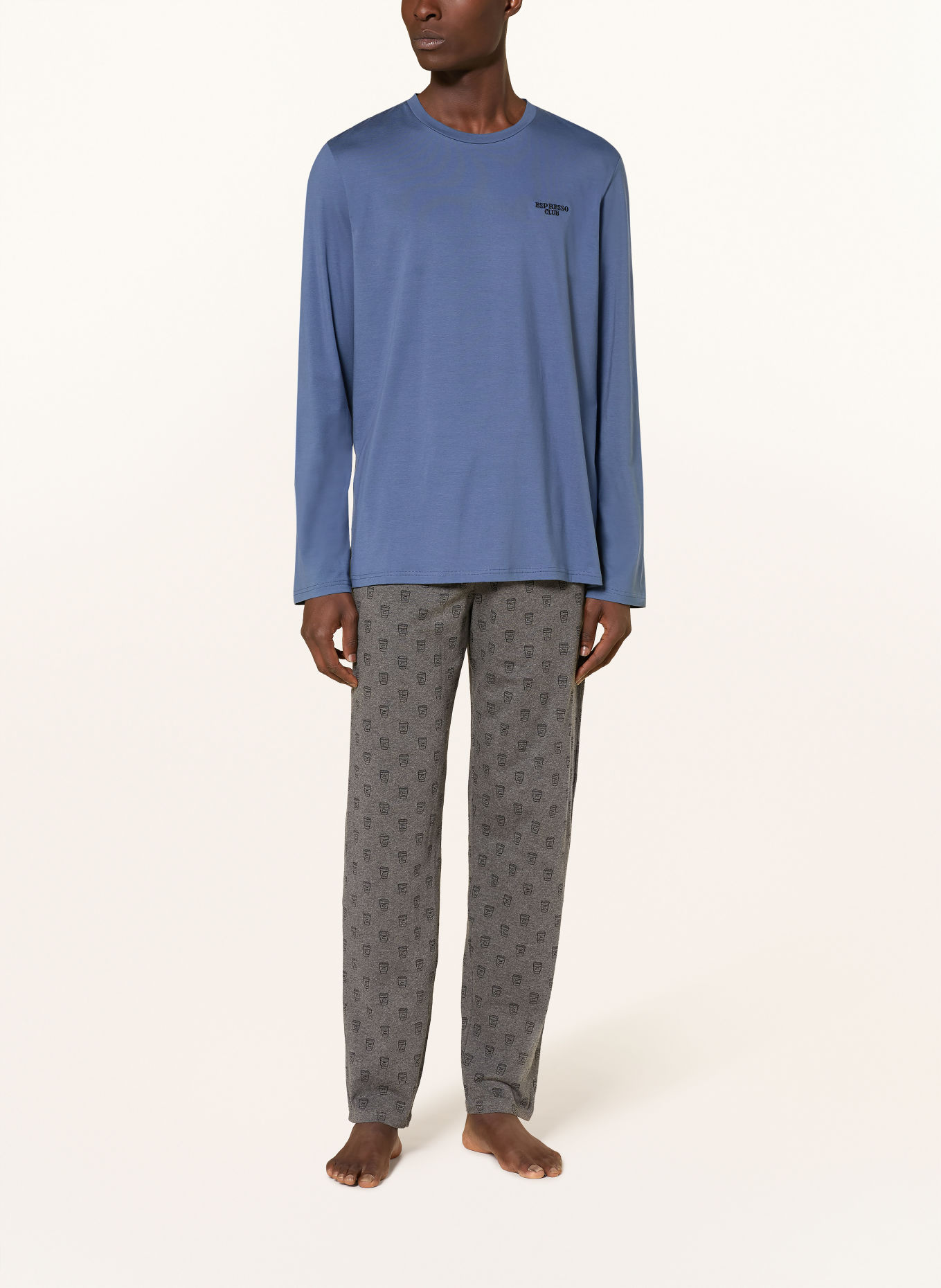 SCHIESSER Pajamas: DARK GRAY / BLUE GRAY