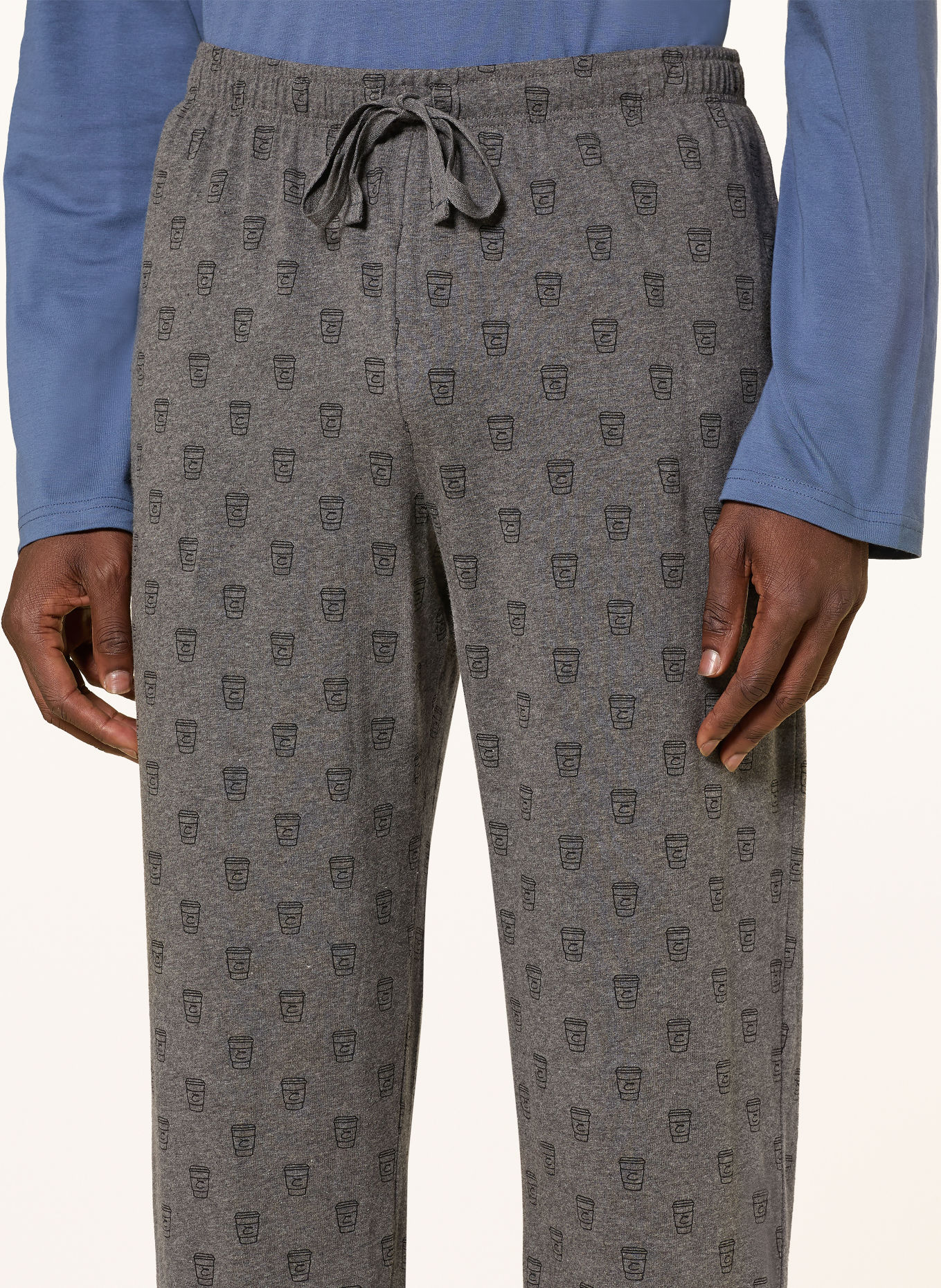 SCHIESSER Pajamas: DARK GRAY / BLUE GRAY