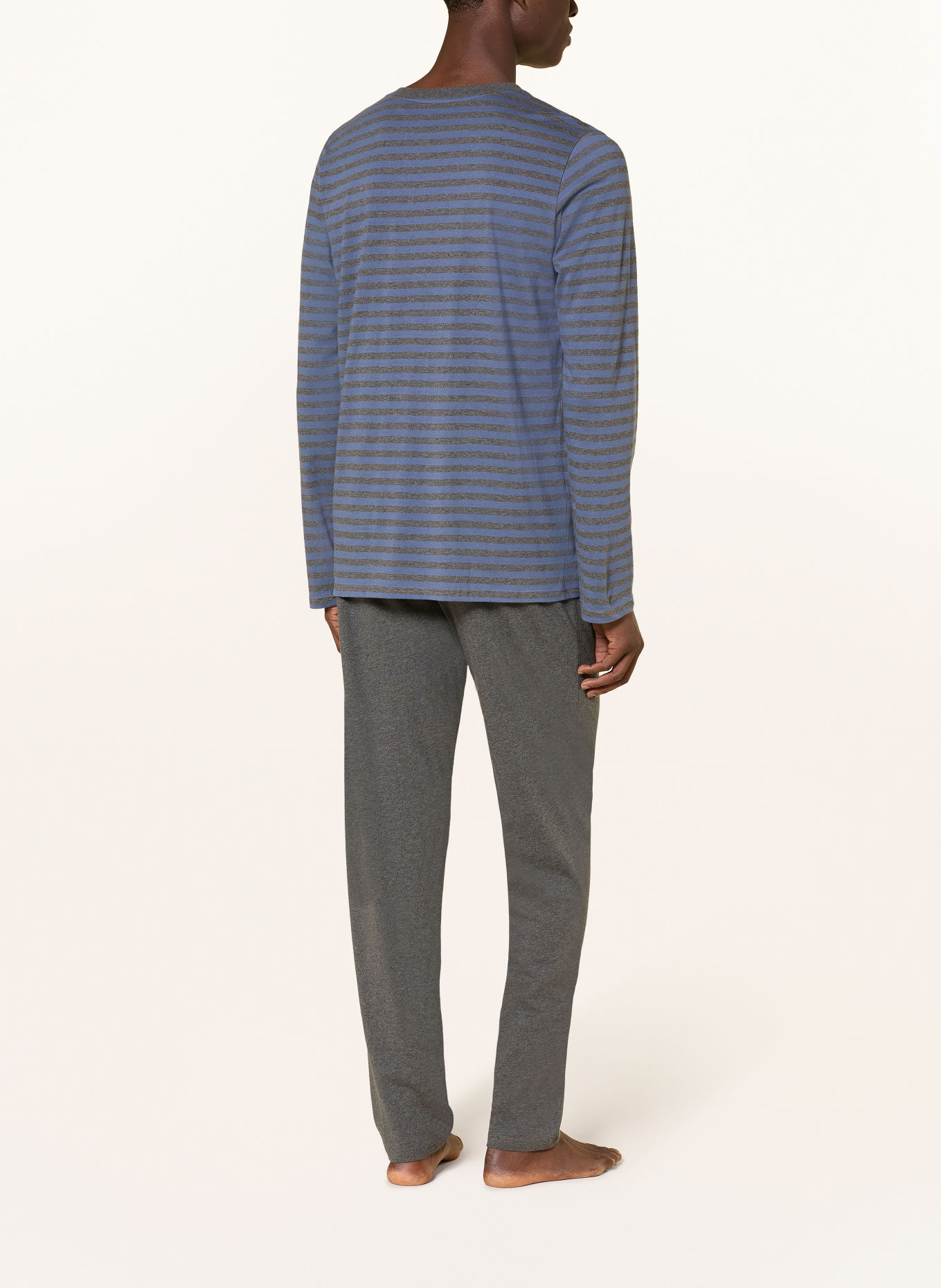 SCHIESSER CASUAL NIGHTWEAR Pajamas: BLUE GRAY / GRAY