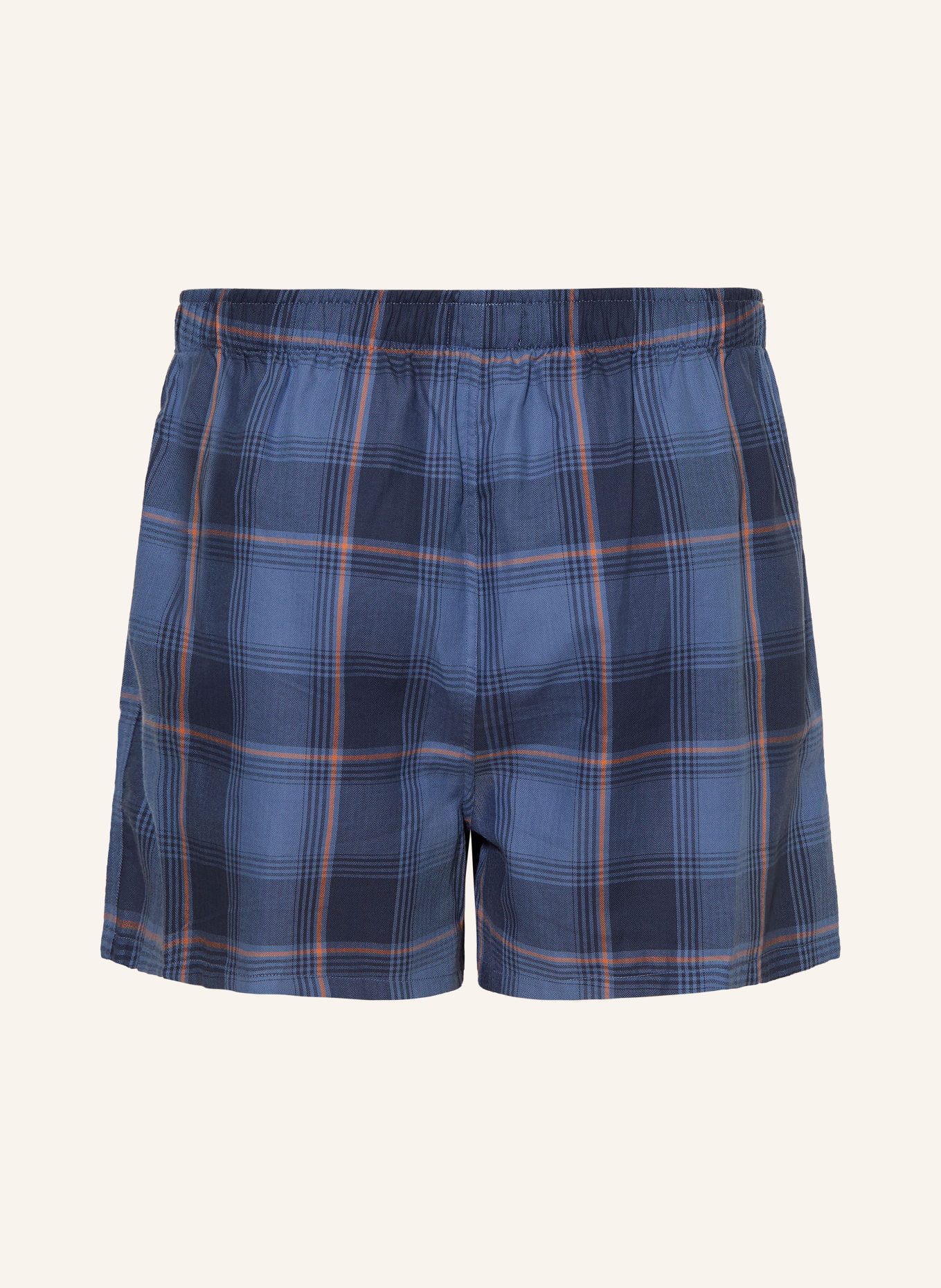 SCHIESSER Set van 2 boxershorts: BLAUWGRIJS / LICHTORANJE / DONKERBLAUW