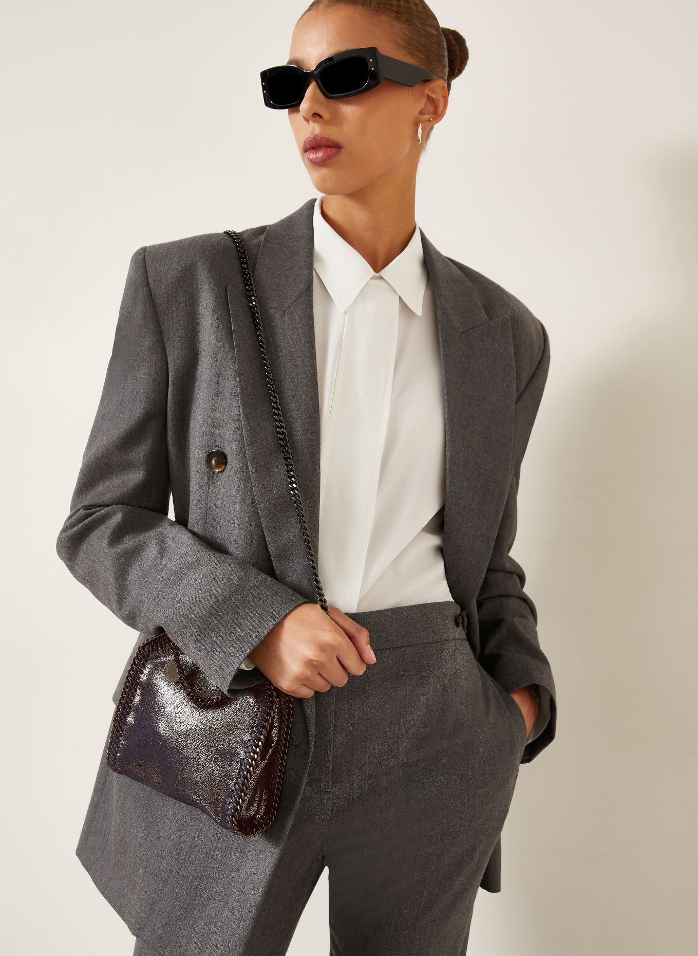 STELLA McCARTNEY Geantă de umăr FALABELLA MINI: ALBASTRU ÎNCHIS