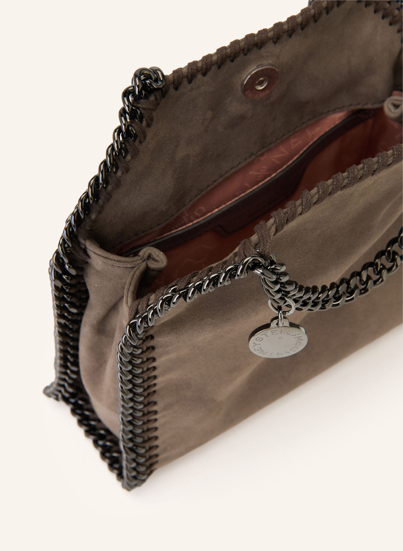 STELLA McCARTNEY Kabelka přes rameno FALABELLA TINY: ČERNOŠEDÁ / ČERNÁ