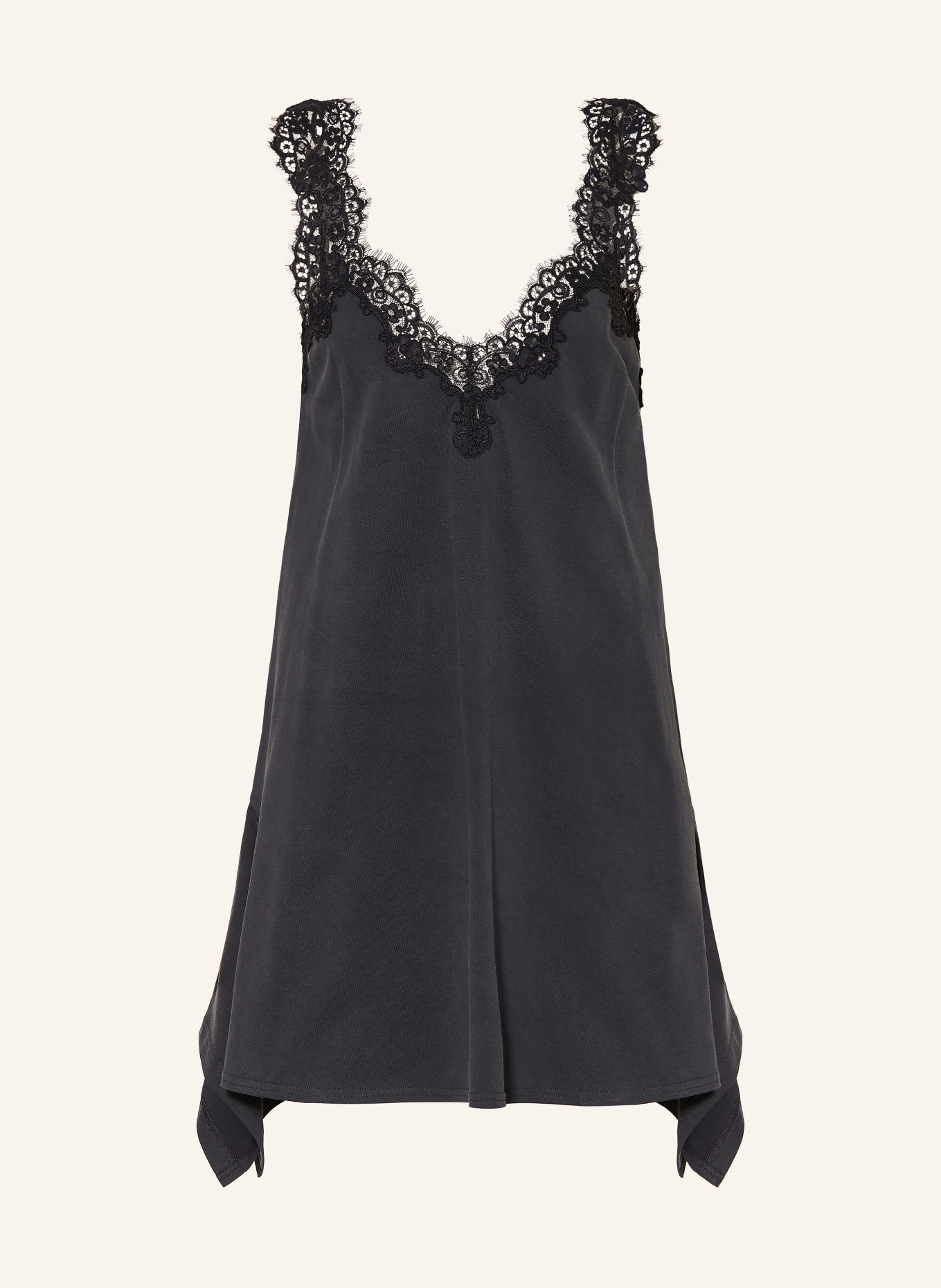 STELLA McCARTNEY Robe en jersey avec de la dentelle: NOIR