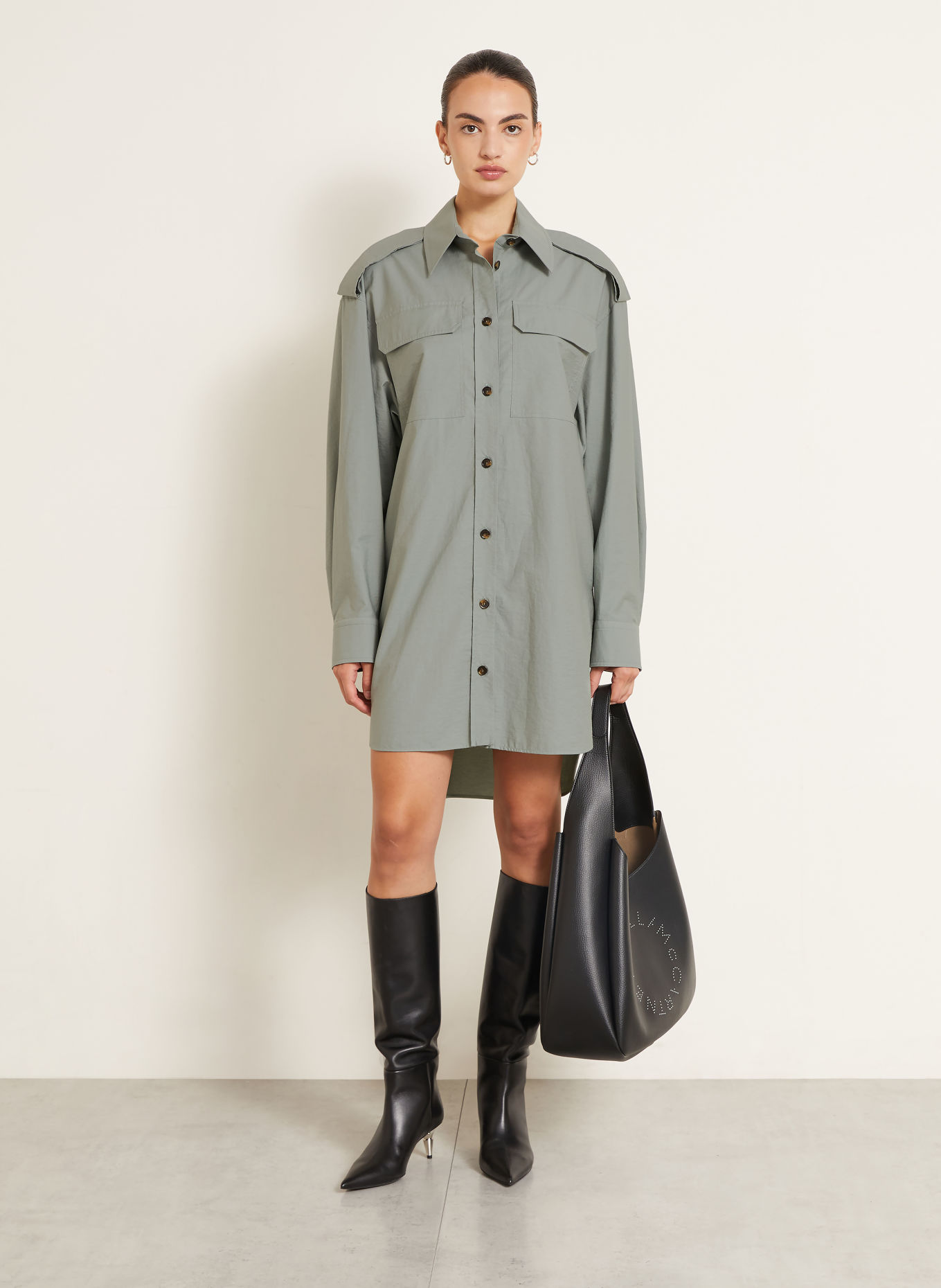 STELLA McCARTNEY Robe chemise: MENTHE