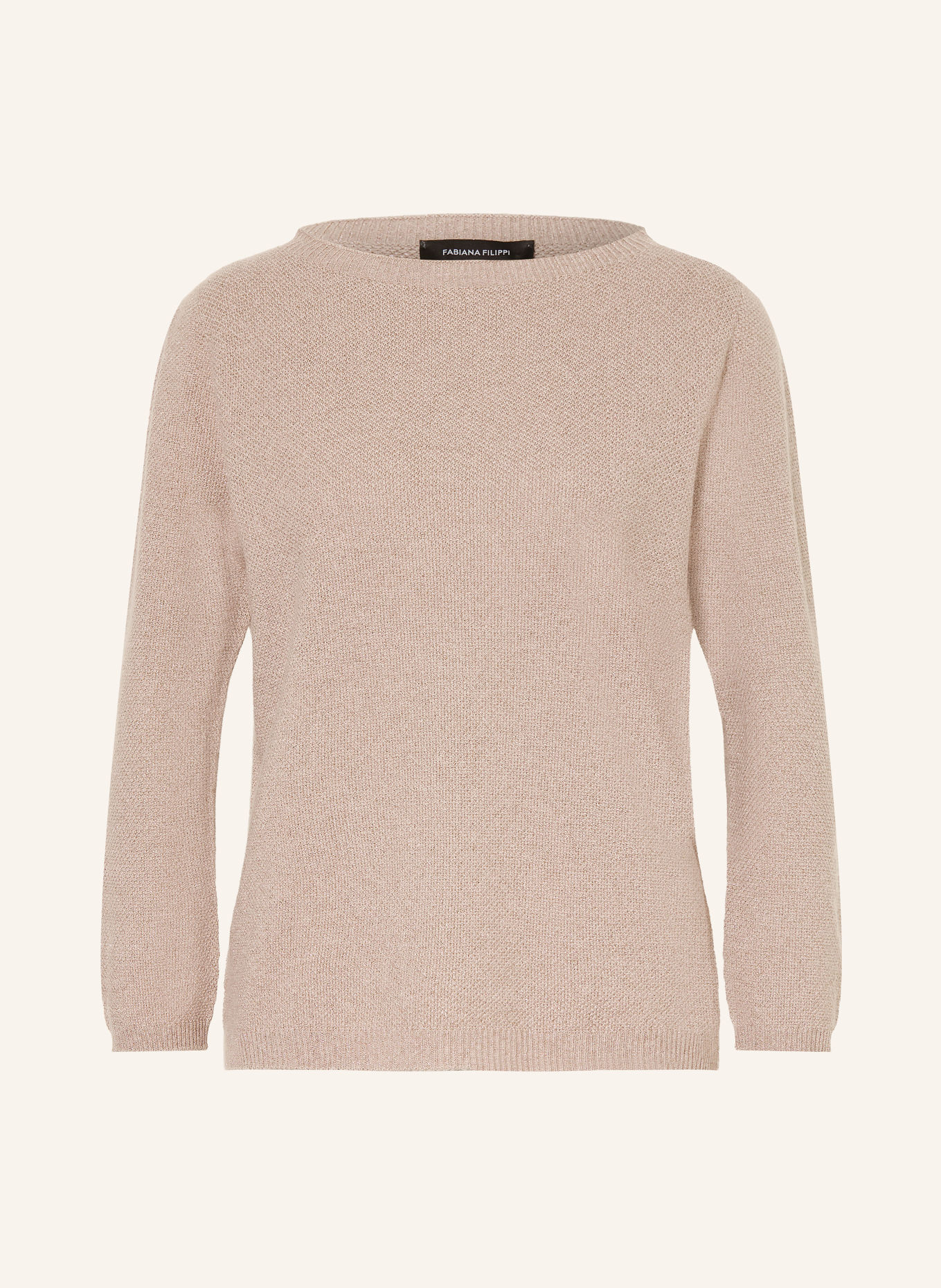 FABIANA FILIPPI Pullover mit Glitzergarn: HELLBRAUN / PLATIN