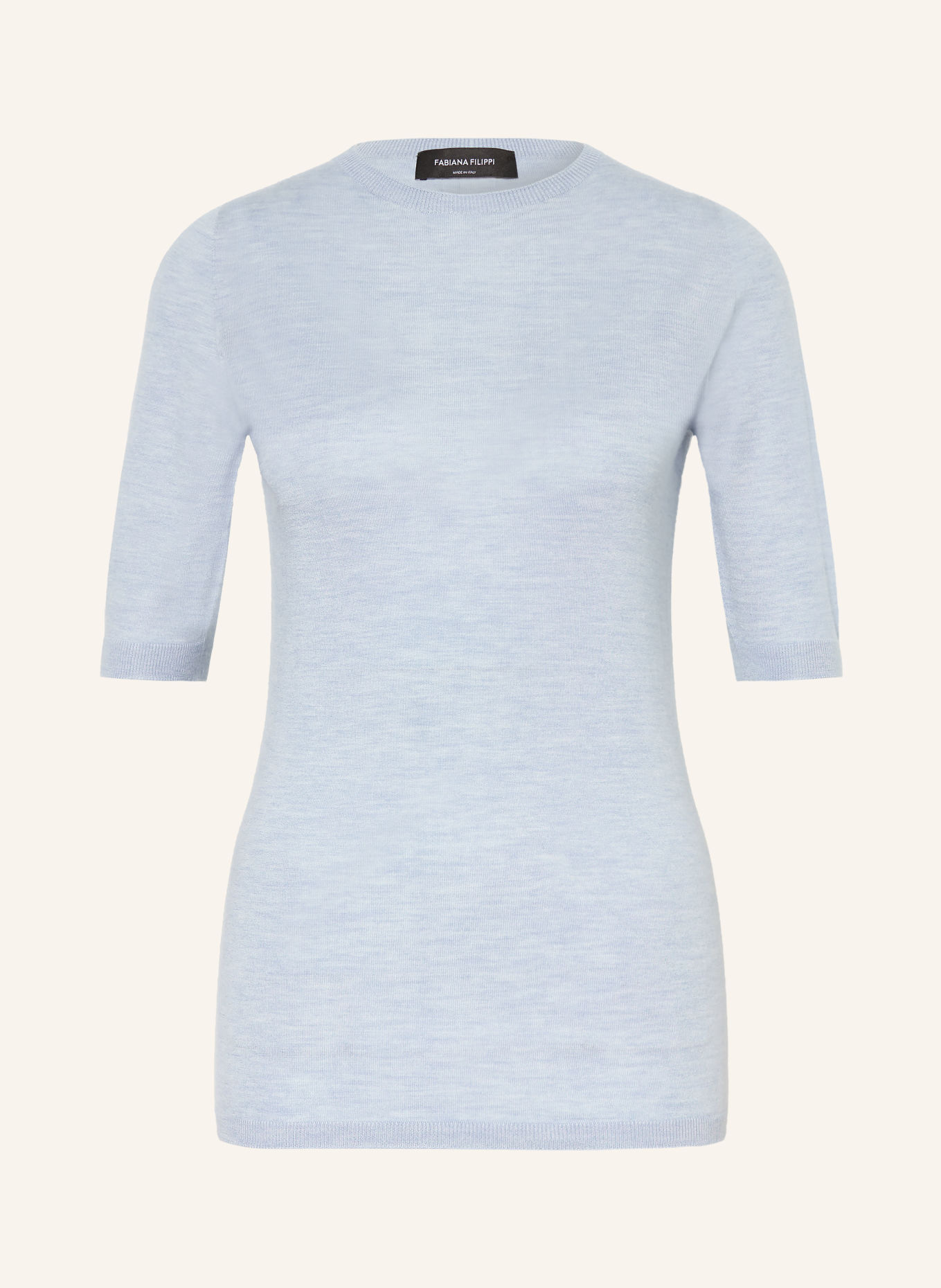 FABIANA FILIPPI Strickshirt mit Cashmere und Seide: HELLBLAU
