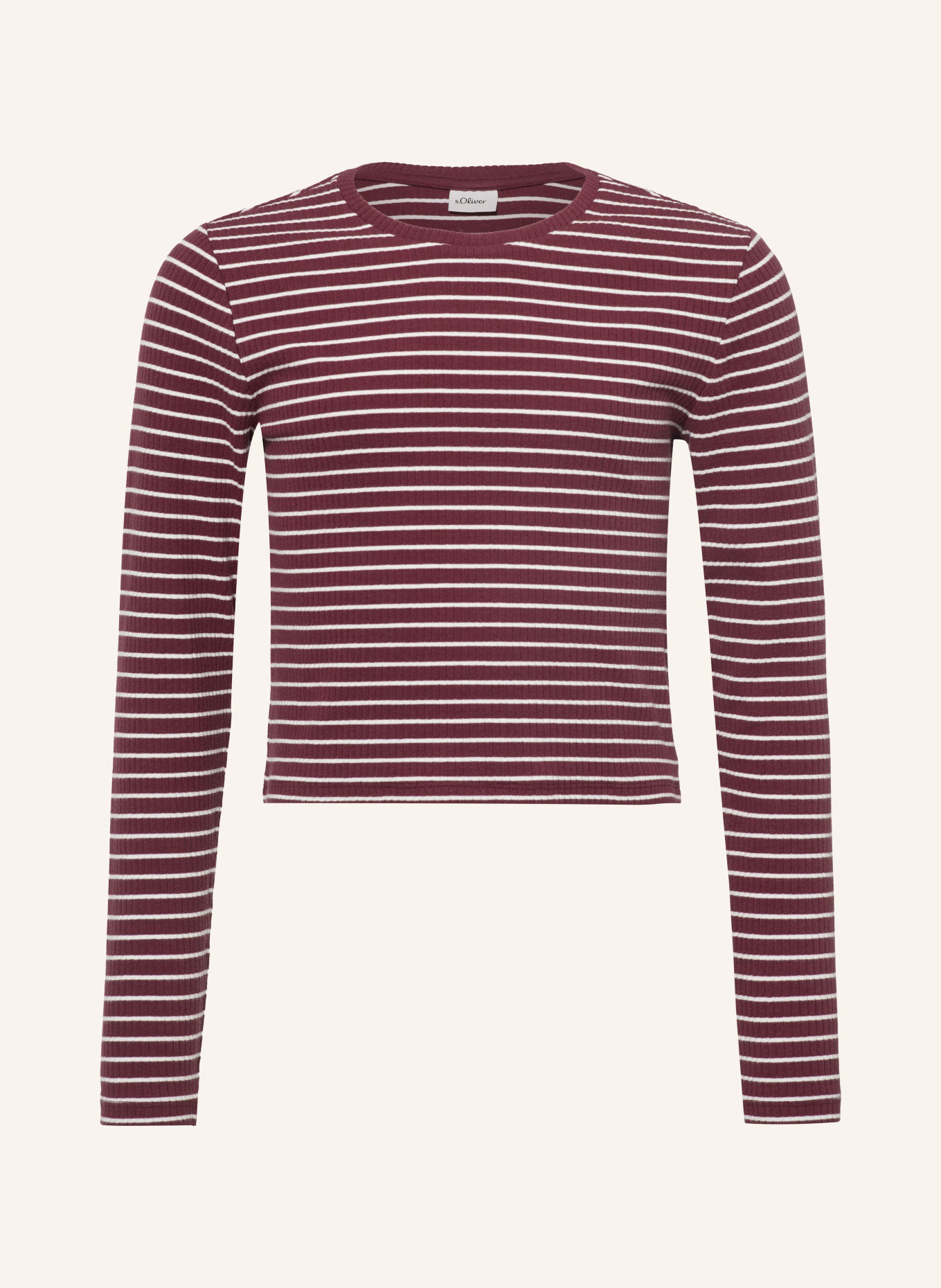 s.Oliver RED Longsleeve: DONKERROOD / WIT