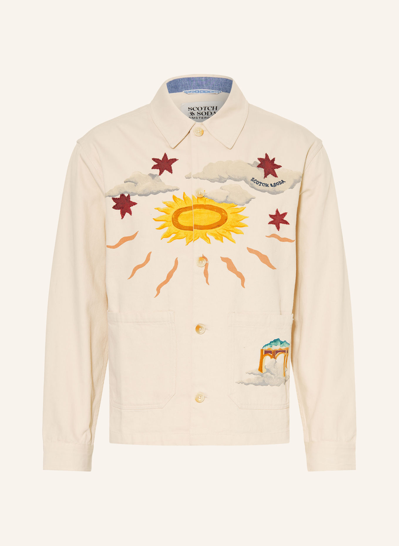 SCOTCH & SODA Cămașă lungă: BEJ / ROȘU ÎNCHIS / GALBEN ÎNCHIS