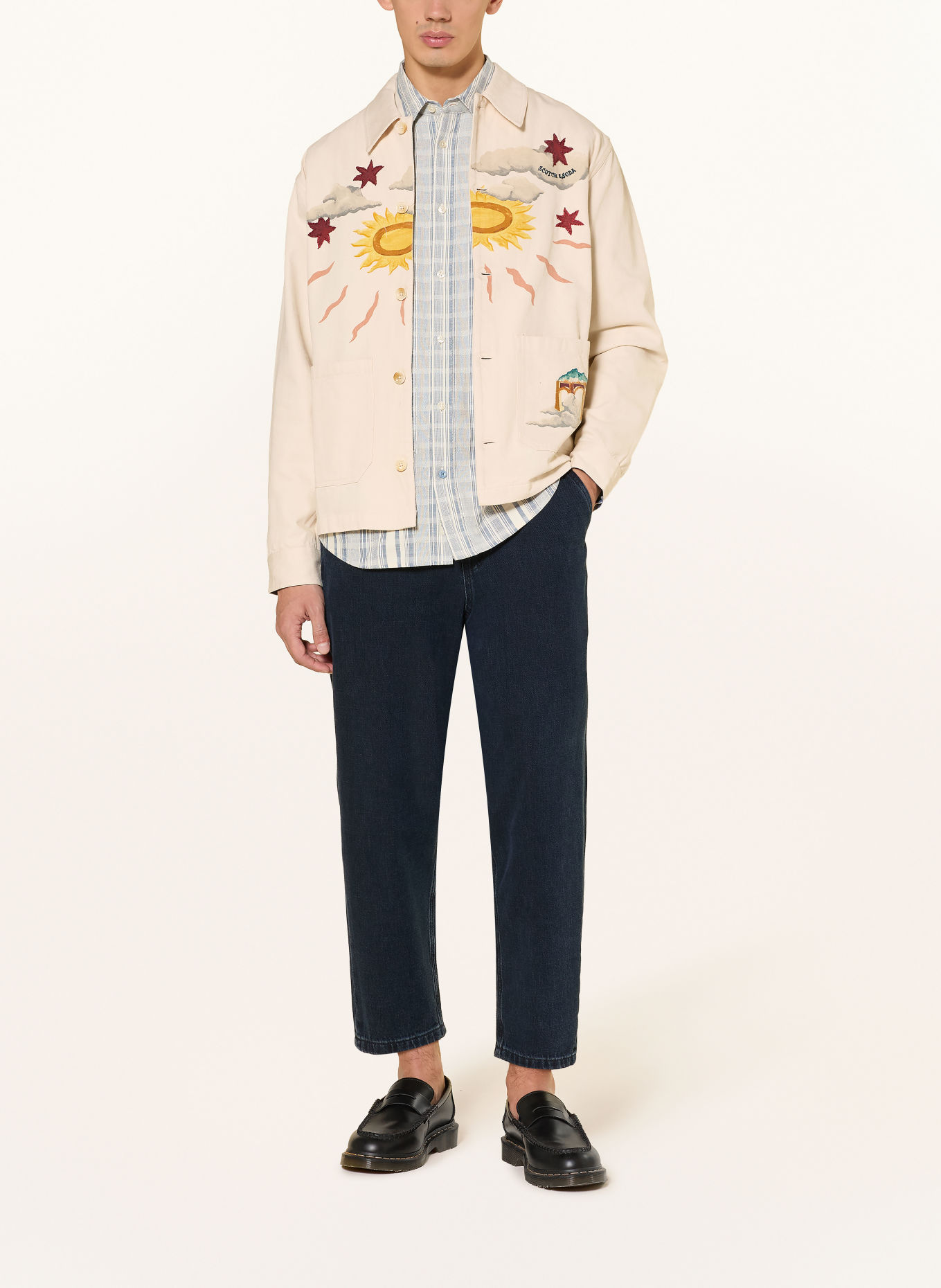 SCOTCH & SODA Cămașă lungă: BEJ / ROȘU ÎNCHIS / GALBEN ÎNCHIS