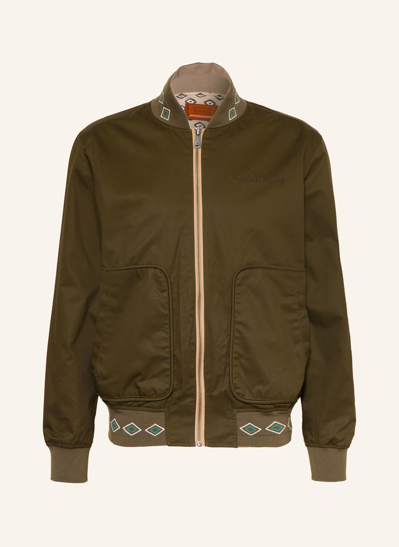 SCOTCH & SODA Jachetă reversibilă: VERDE ÎNCHIS / CAMEL / ECRU