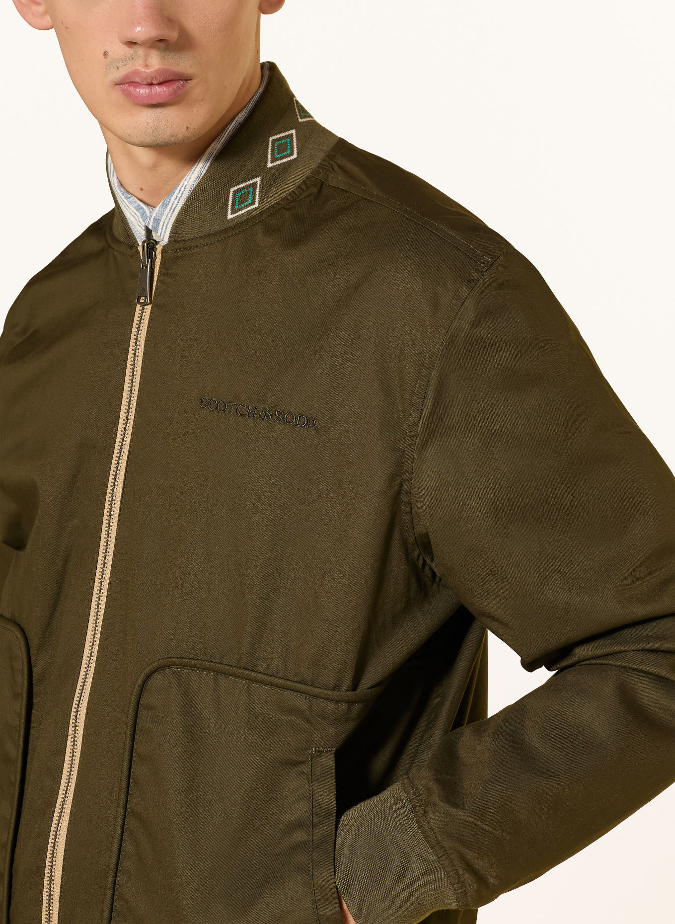 SCOTCH & SODA Jachetă reversibilă: VERDE ÎNCHIS / CAMEL / ECRU