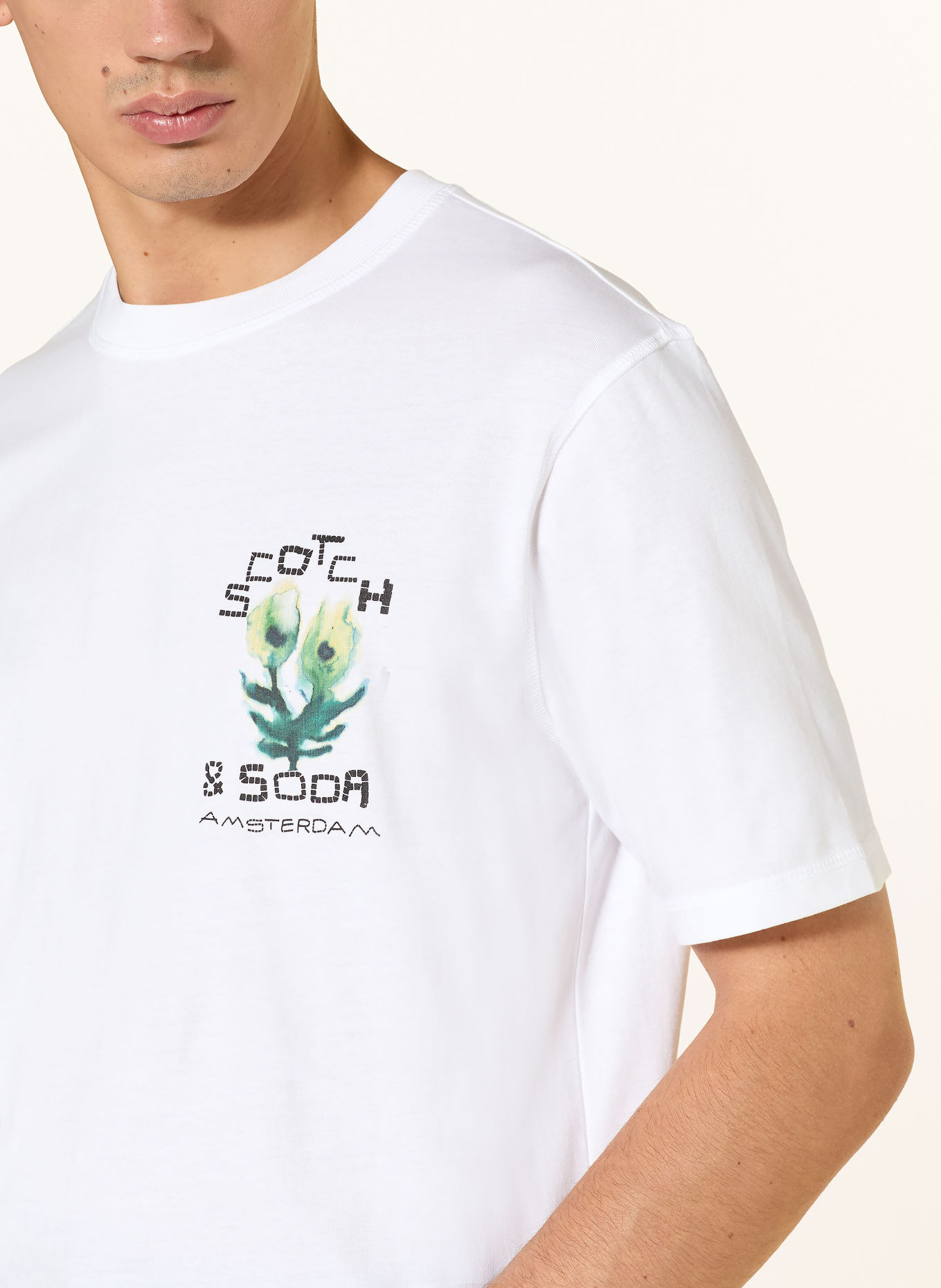 SCOTCH & SODA Tricou: ALB / PETROL / NEGRU