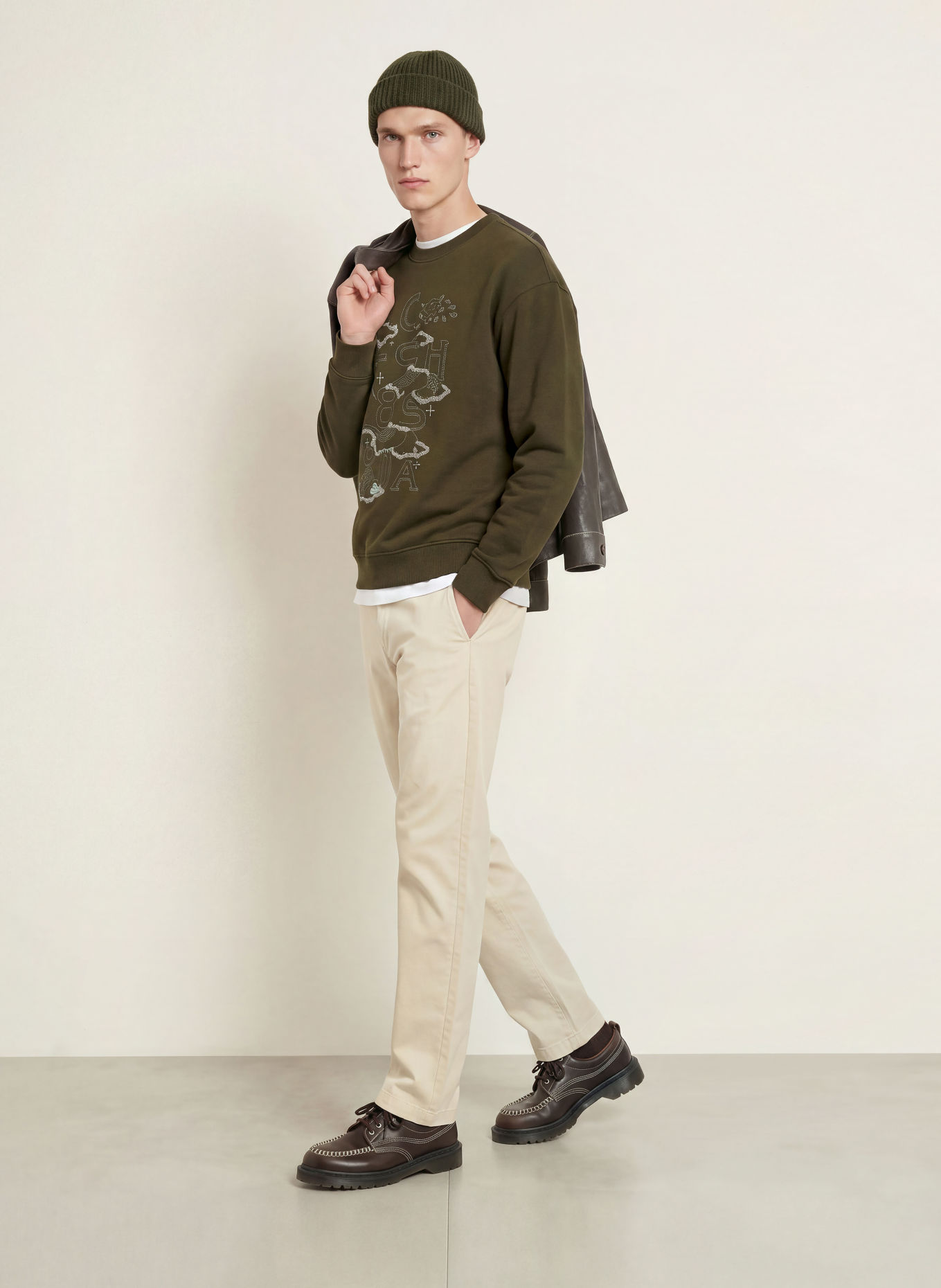 SCOTCH & SODA Hanorac: VERDE ÎNCHIS / ECRU / PETROL