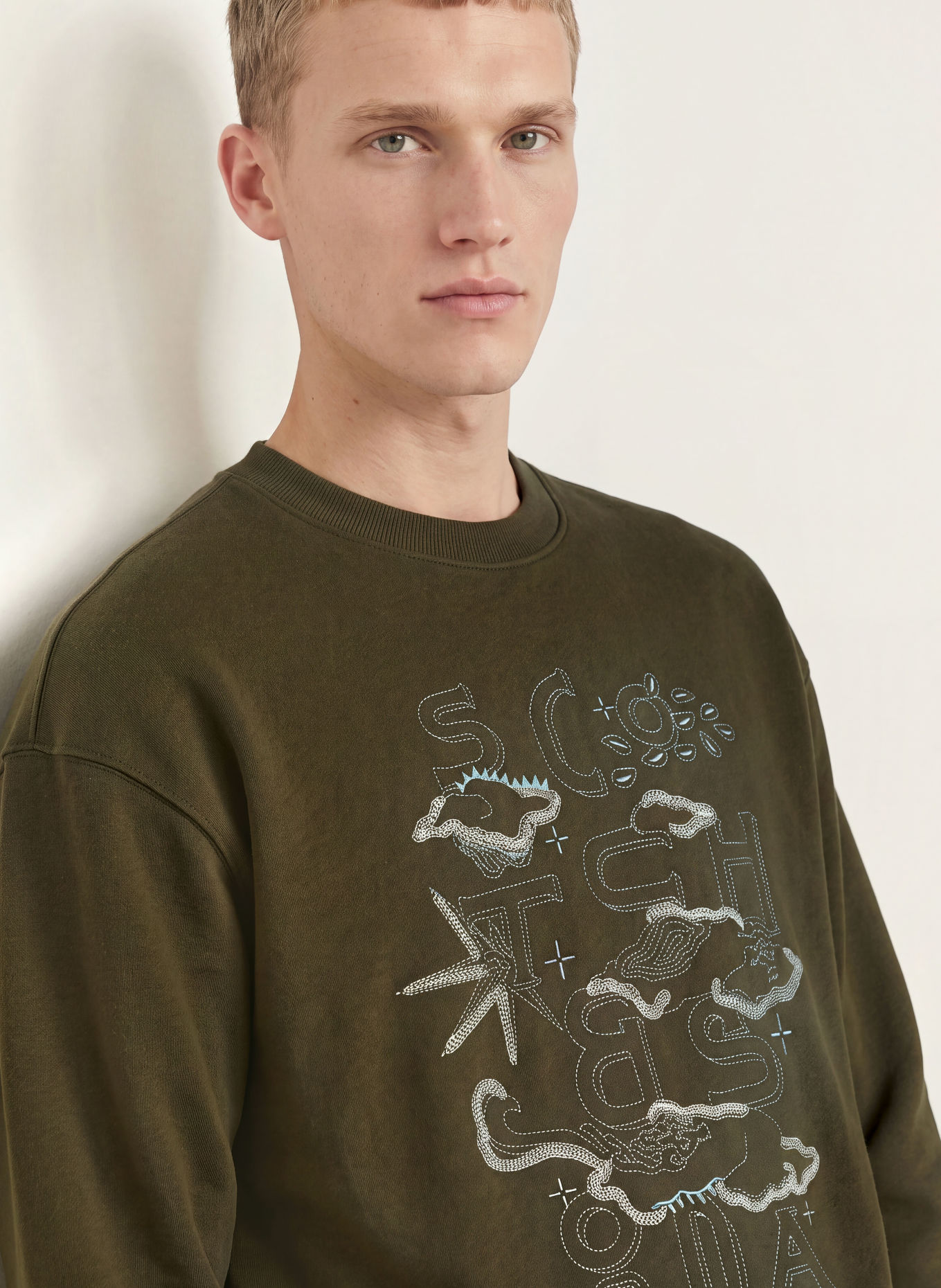 SCOTCH & SODA Hanorac: VERDE ÎNCHIS / ECRU / PETROL