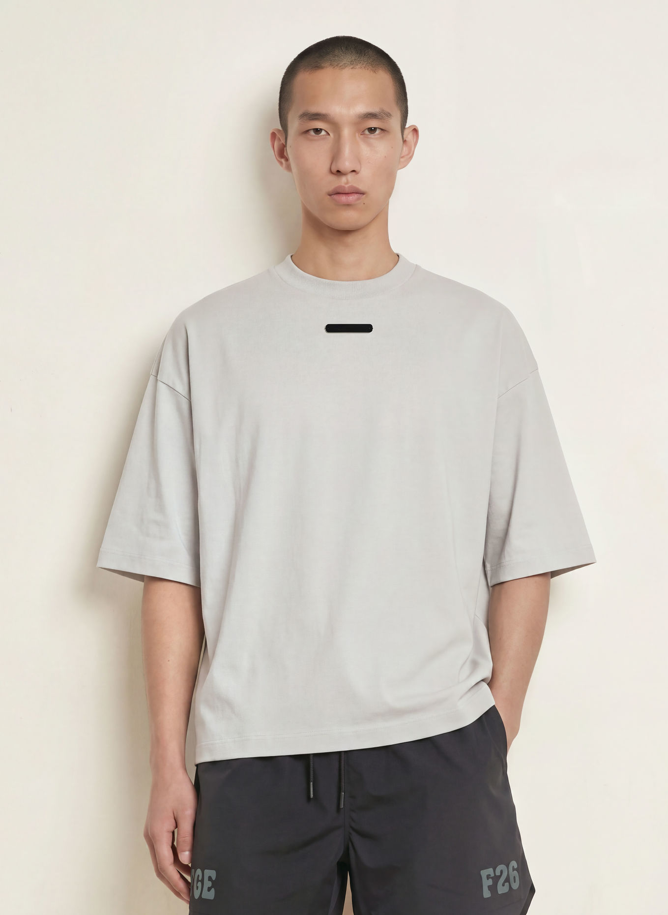 ESSENTIALS - FEAR OF GOD Tricou cu mâneci 3/4: ALB
