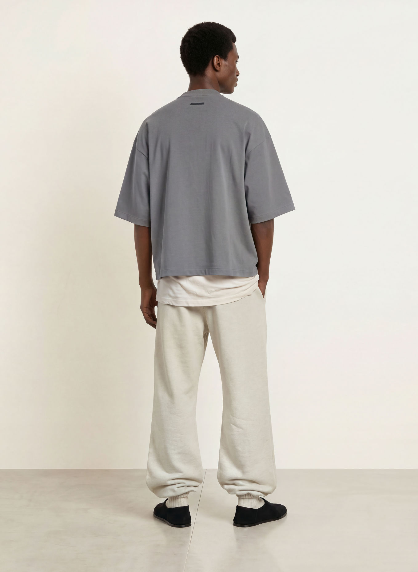ESSENTIALS - FEAR OF GOD Tricou cu mâneci 3/4: GRI ÎNCHIS