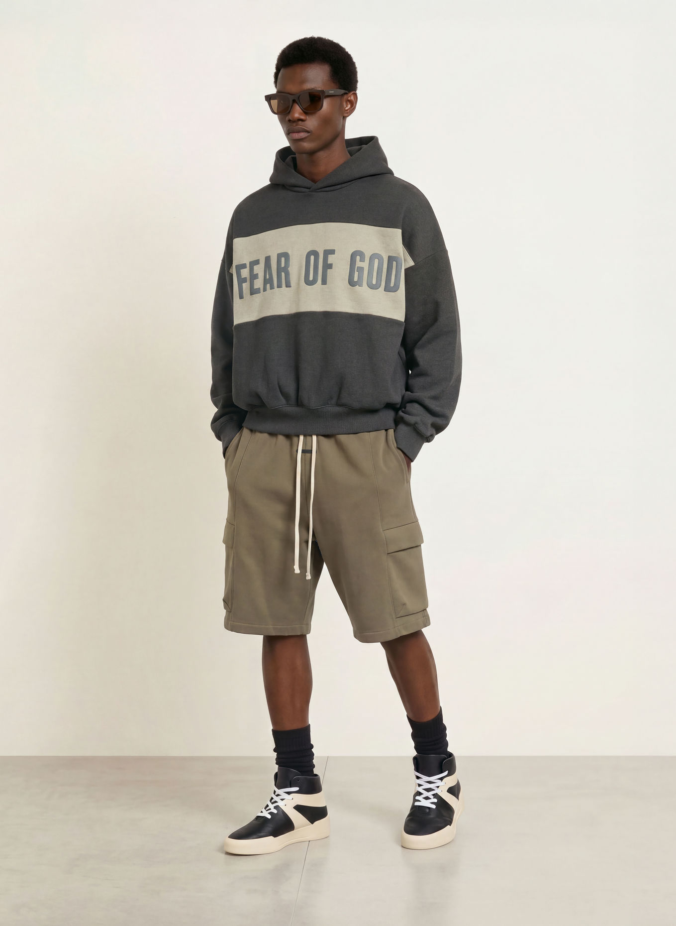 ESSENTIALS - FEAR OF GOD Hoodie: DONKERGRIJS / GRIJS