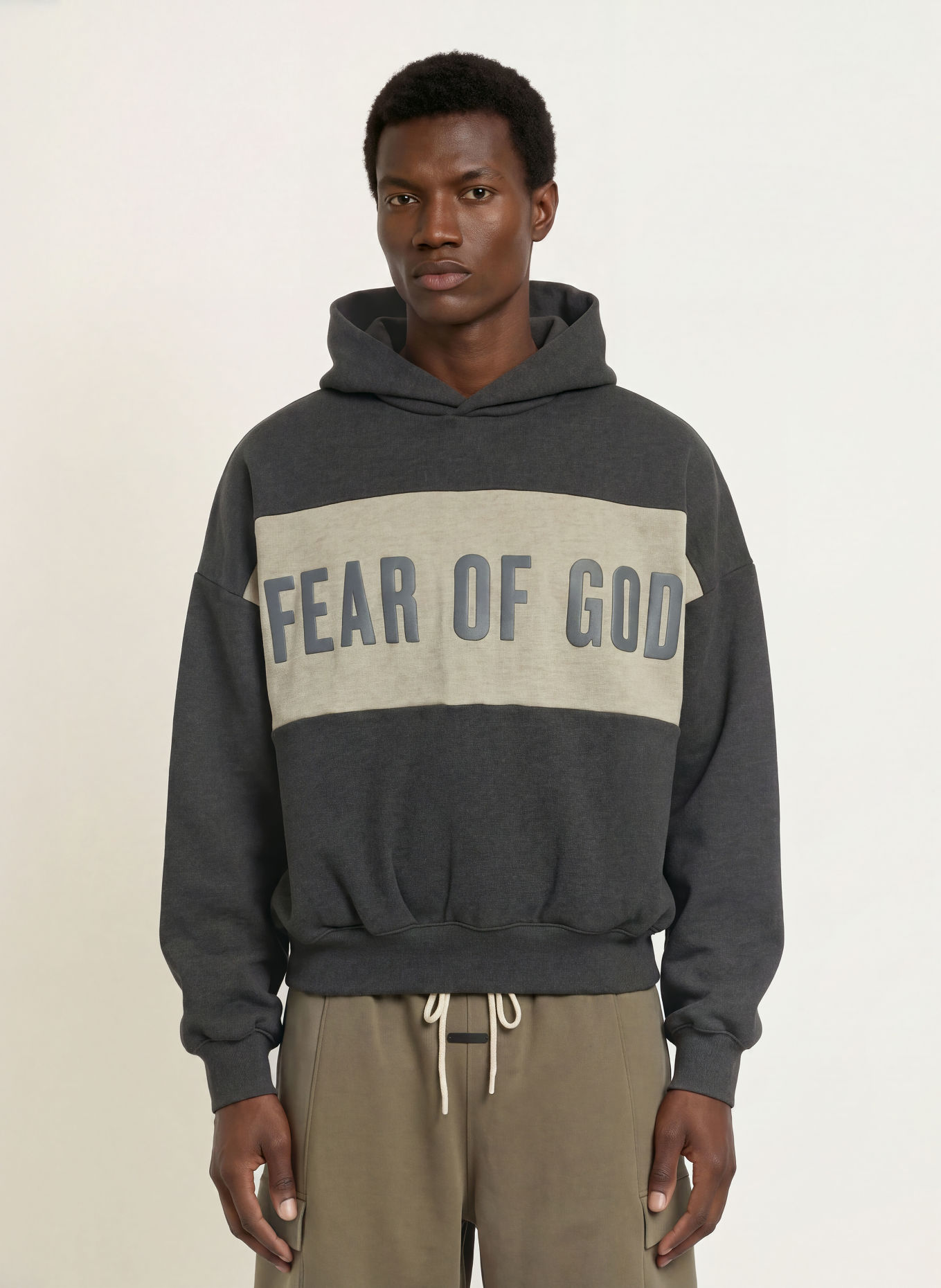 ESSENTIALS - FEAR OF GOD Hoodie: DONKERGRIJS / GRIJS