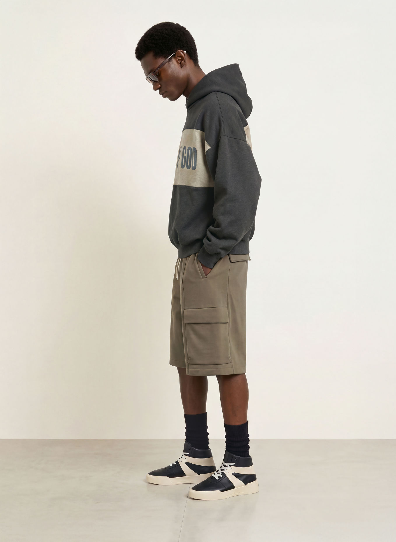 ESSENTIALS - FEAR OF GOD Hoodie: DONKERGRIJS / GRIJS