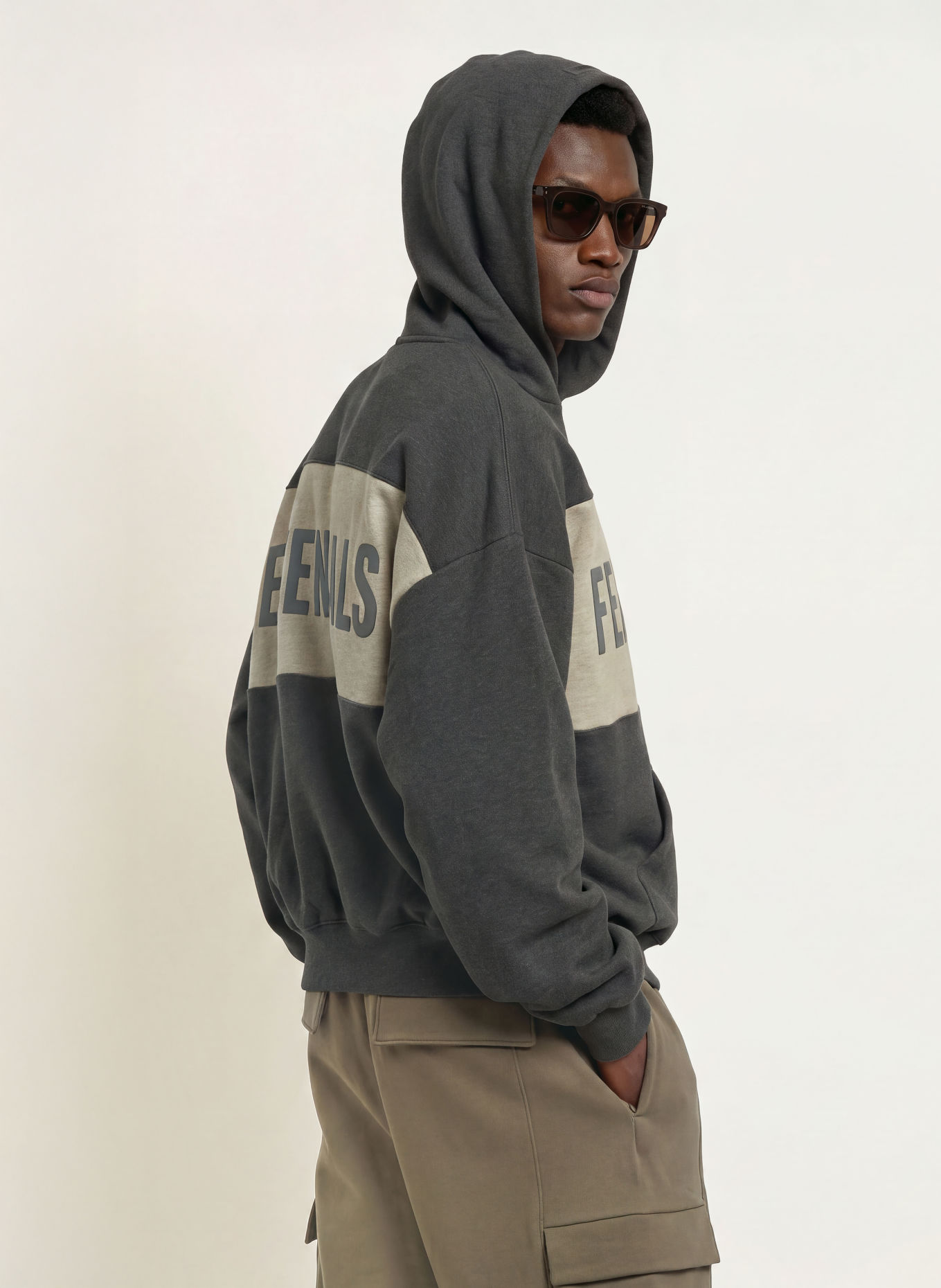 ESSENTIALS - FEAR OF GOD Hoodie: DONKERGRIJS / GRIJS