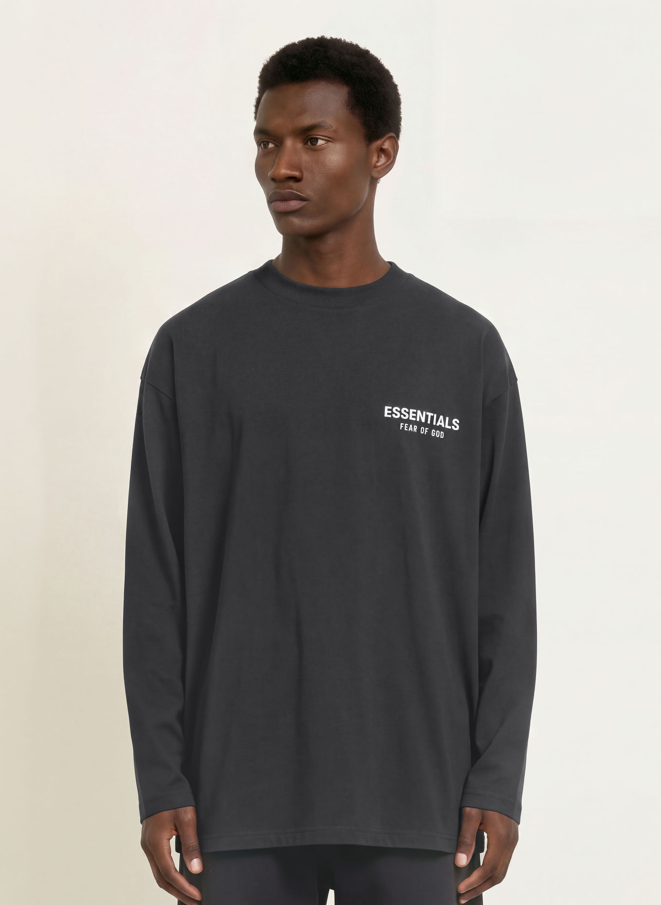 ESSENTIALS - FEAR OF GOD Longsleeve: ZWART
