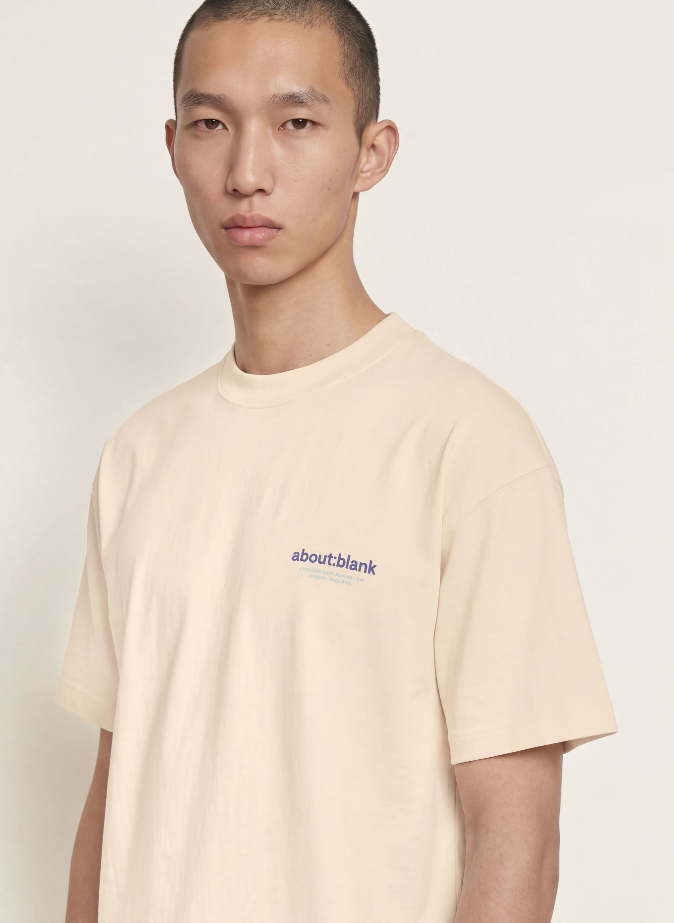 about:blank T-shirt: BEIGE / LICHTBLAUW / DONKERBLAUW