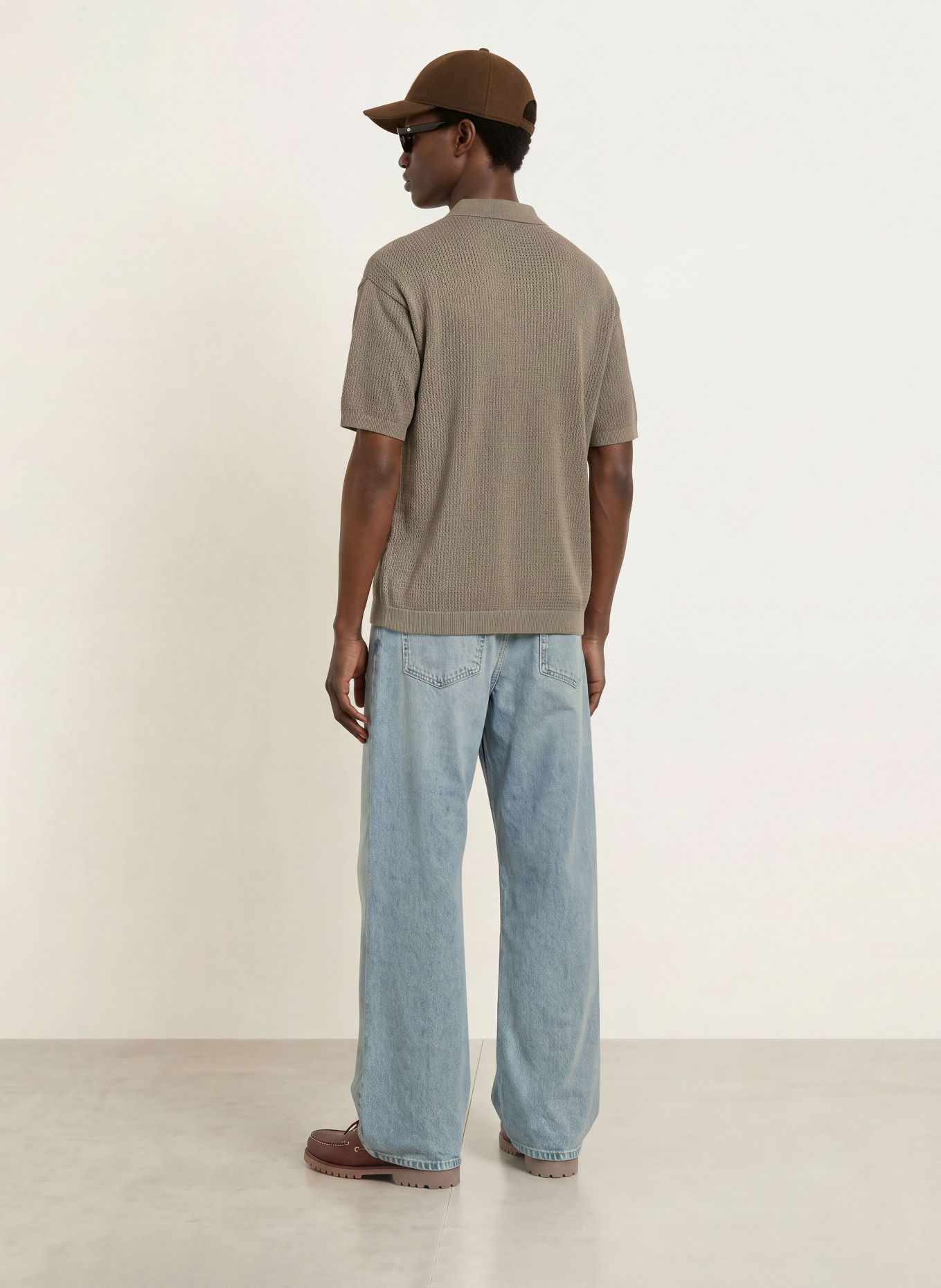about:blank Knit polo shirt: KHAKI