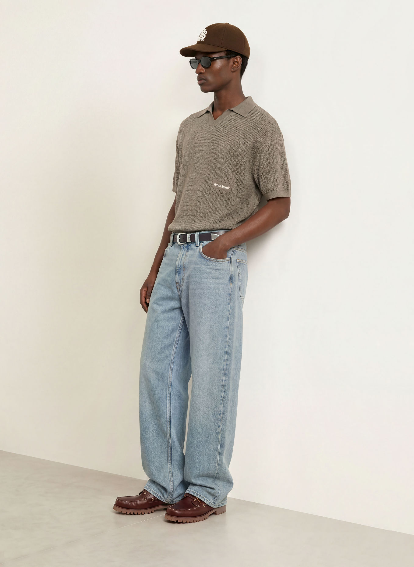 about:blank Knit polo shirt: KHAKI