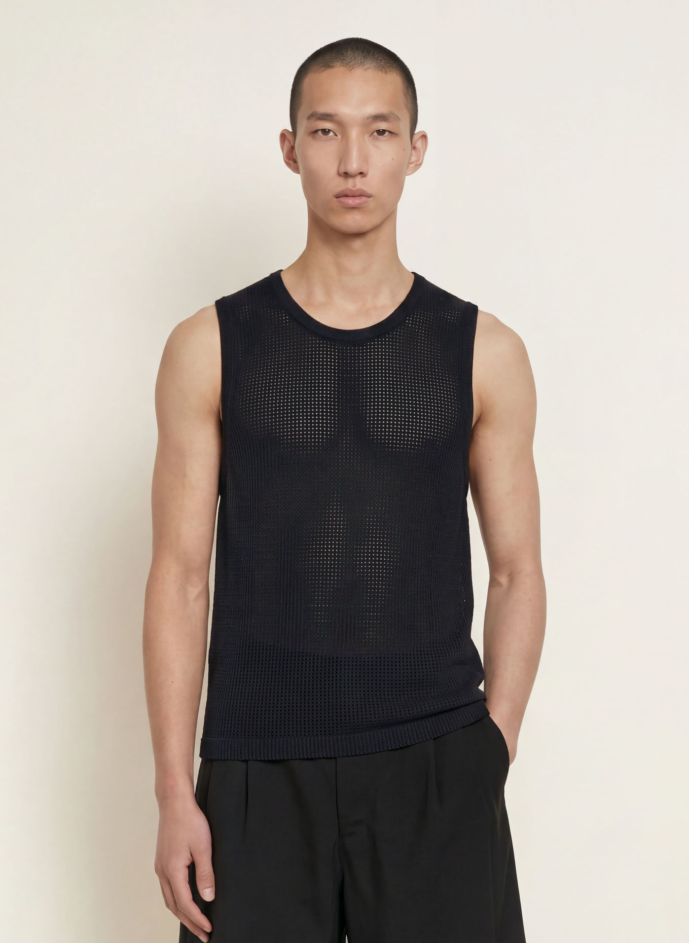 about:blank Gebreide top: ZWART