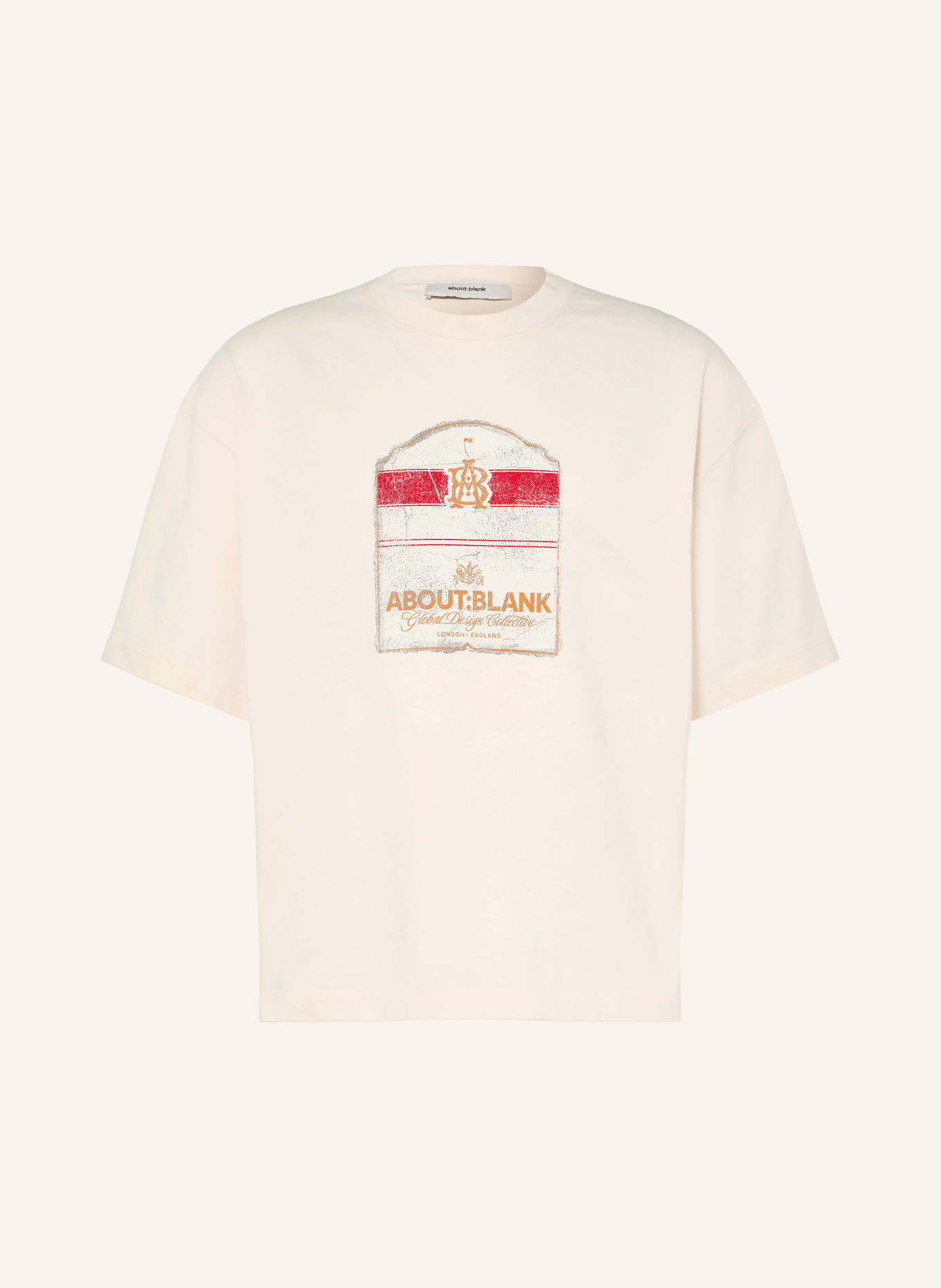 about:blank T-shirt: ECRU / KONJAK / RÖD