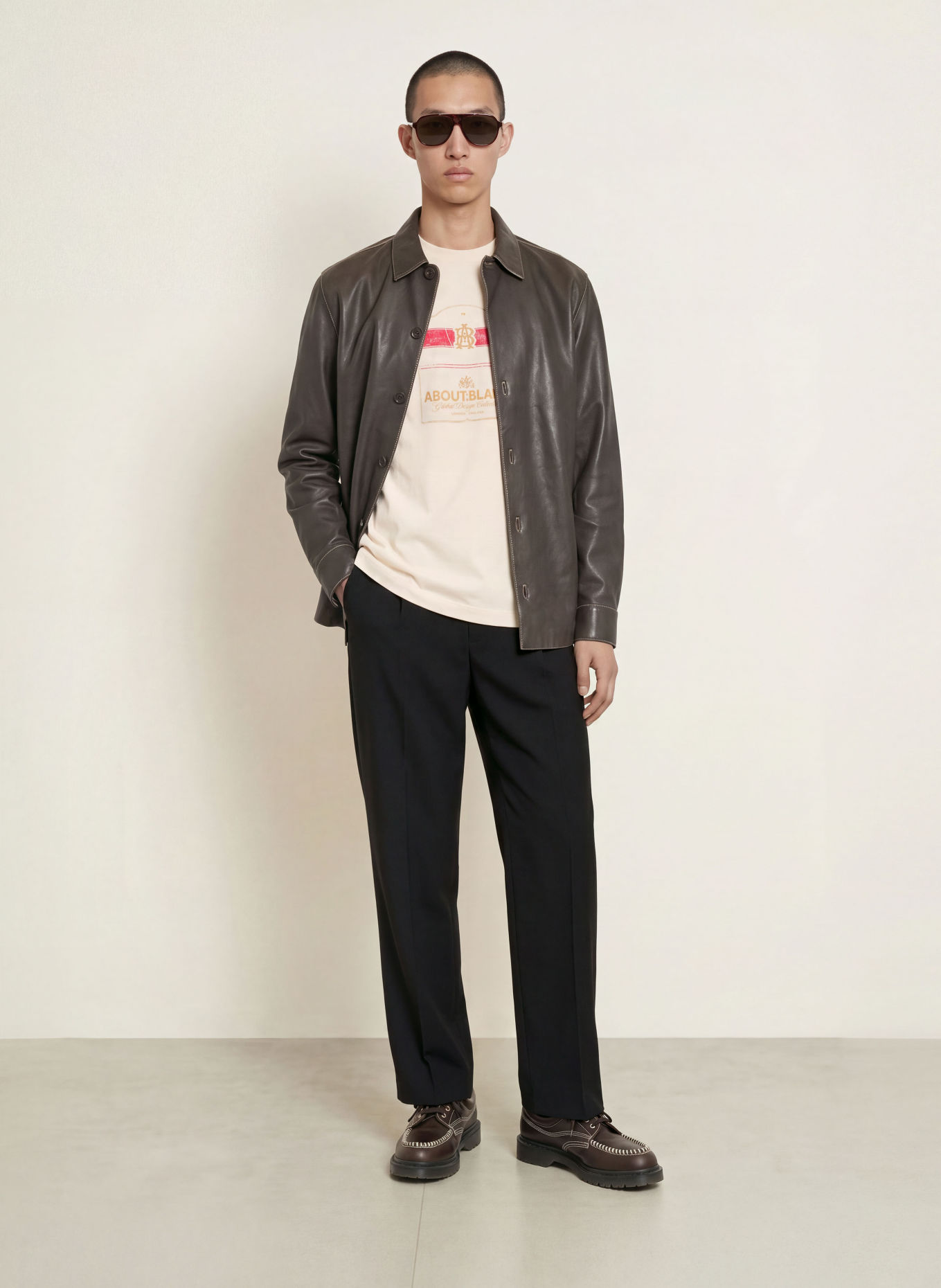 about:blank T-shirt: ECRU / KONJAK / RÖD