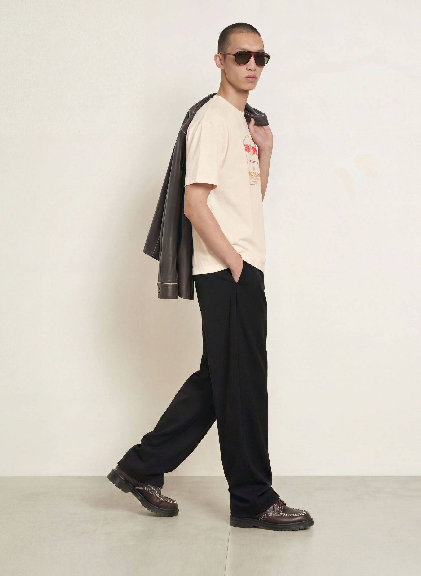 about:blank T-shirt: ECRU / KONJAK / RÖD