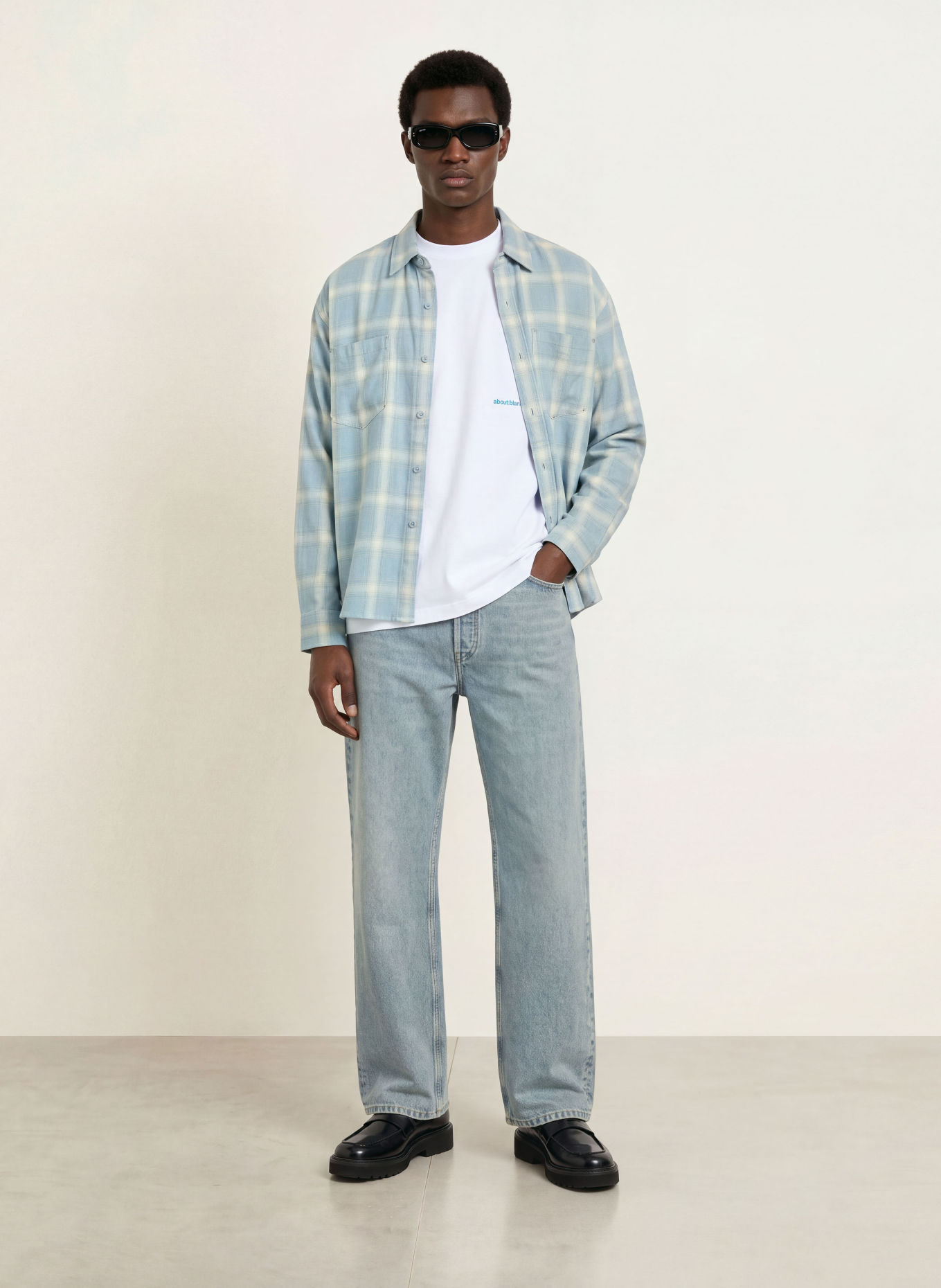 about:blank T-Shirt: WEISS / GRÜN / HELLBLAU