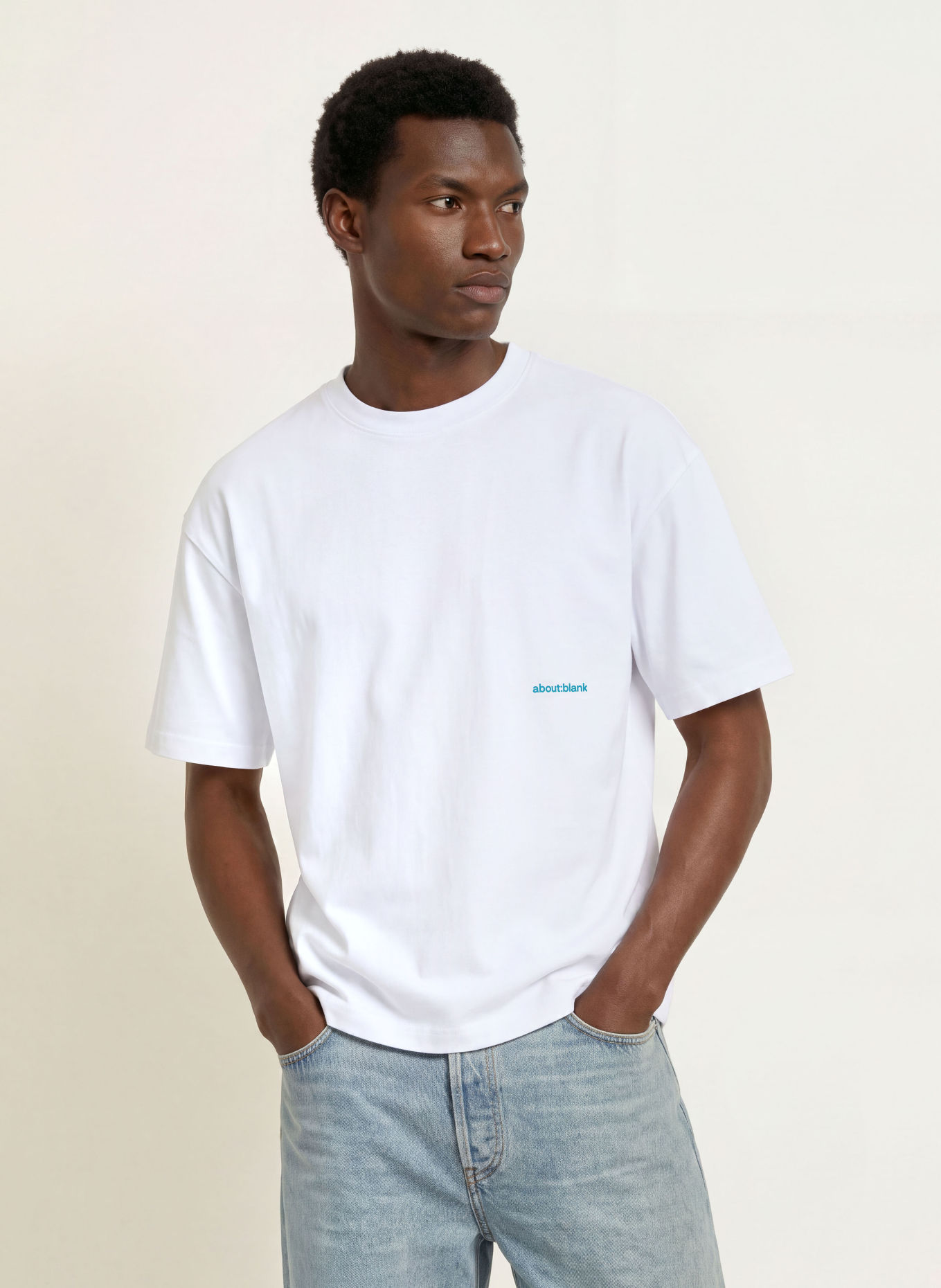 about:blank T-Shirt: WEISS / GRÜN / HELLBLAU