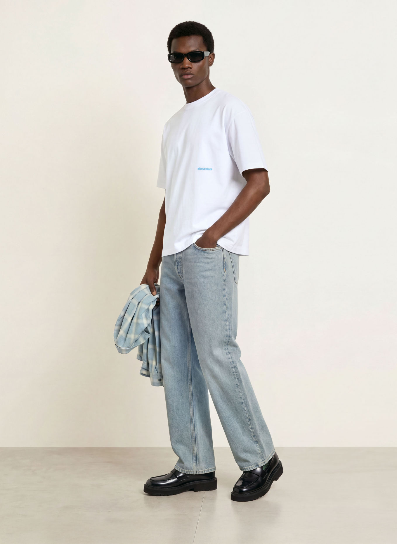 about:blank T-Shirt: WEISS / GRÜN / HELLBLAU