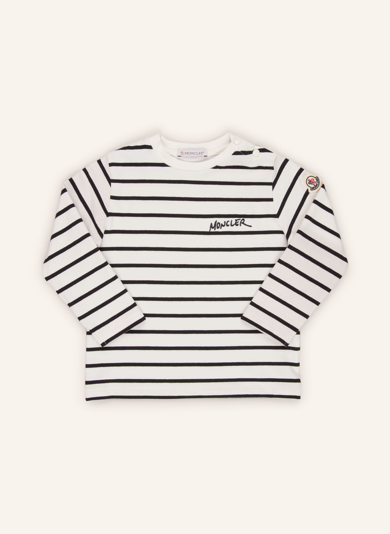 MONCLER enfant Tricouri cu mânecă lungă: ALB / NEGRU
