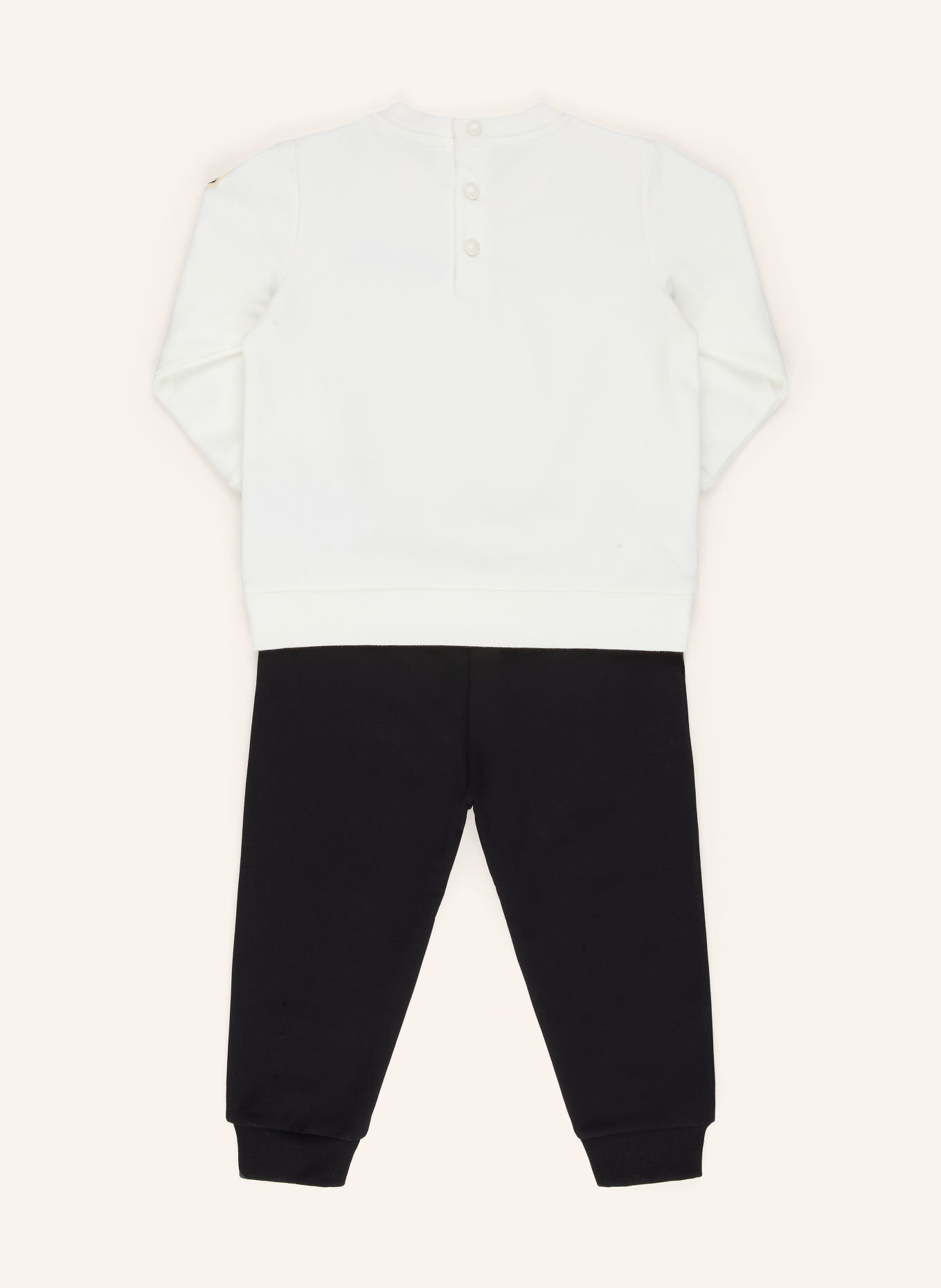 MONCLER enfant Set: hanorac și pantaloni de trening: ALB / NEGRU