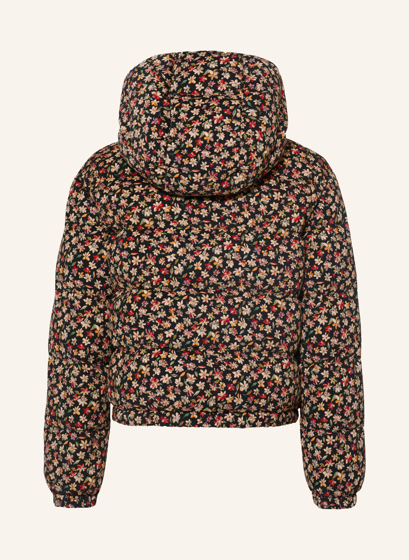 MONCLER enfant NIREA-donsjas van corduroy: ZWART / BEIGE / ROOD