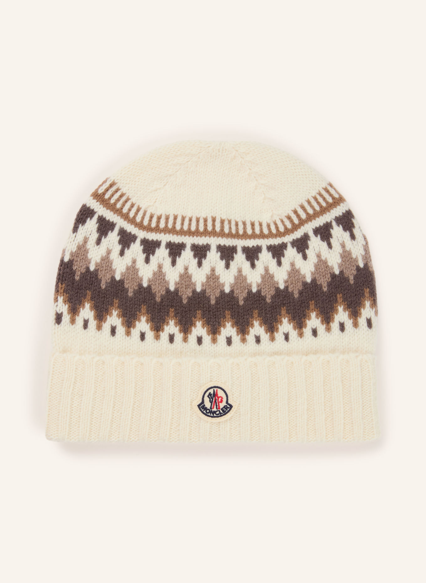 MONCLER enfant Czapka: ECRU / CIEMNOBRĄZOWY / SZAROBRĄZOWY