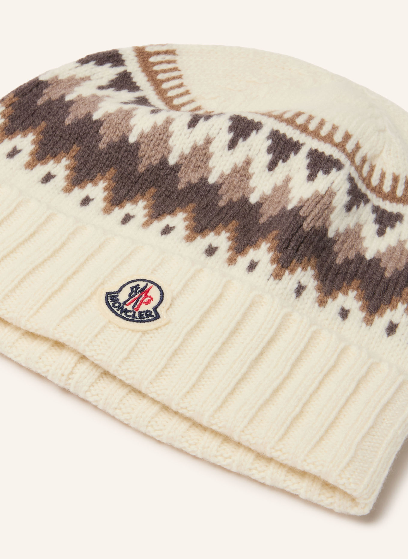 MONCLER enfant Czapka: ECRU / CIEMNOBRĄZOWY / SZAROBRĄZOWY