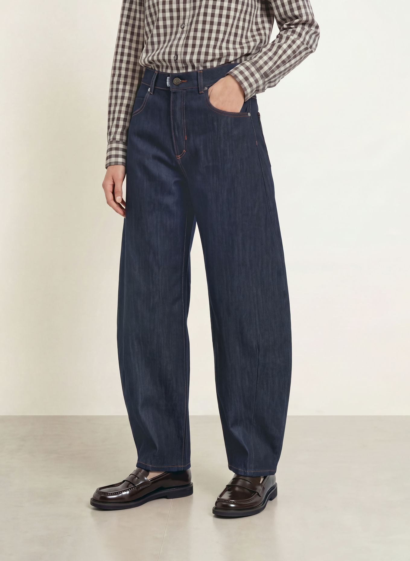 PNTS Barrel jeans THE O SHAPE: 22 DUNKELBLAU
