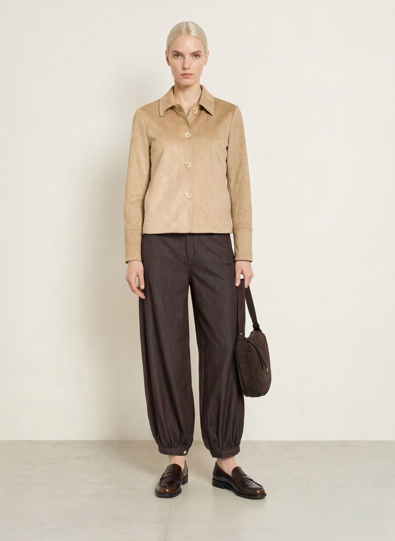 White Label Leather-look jacket: BEIGE