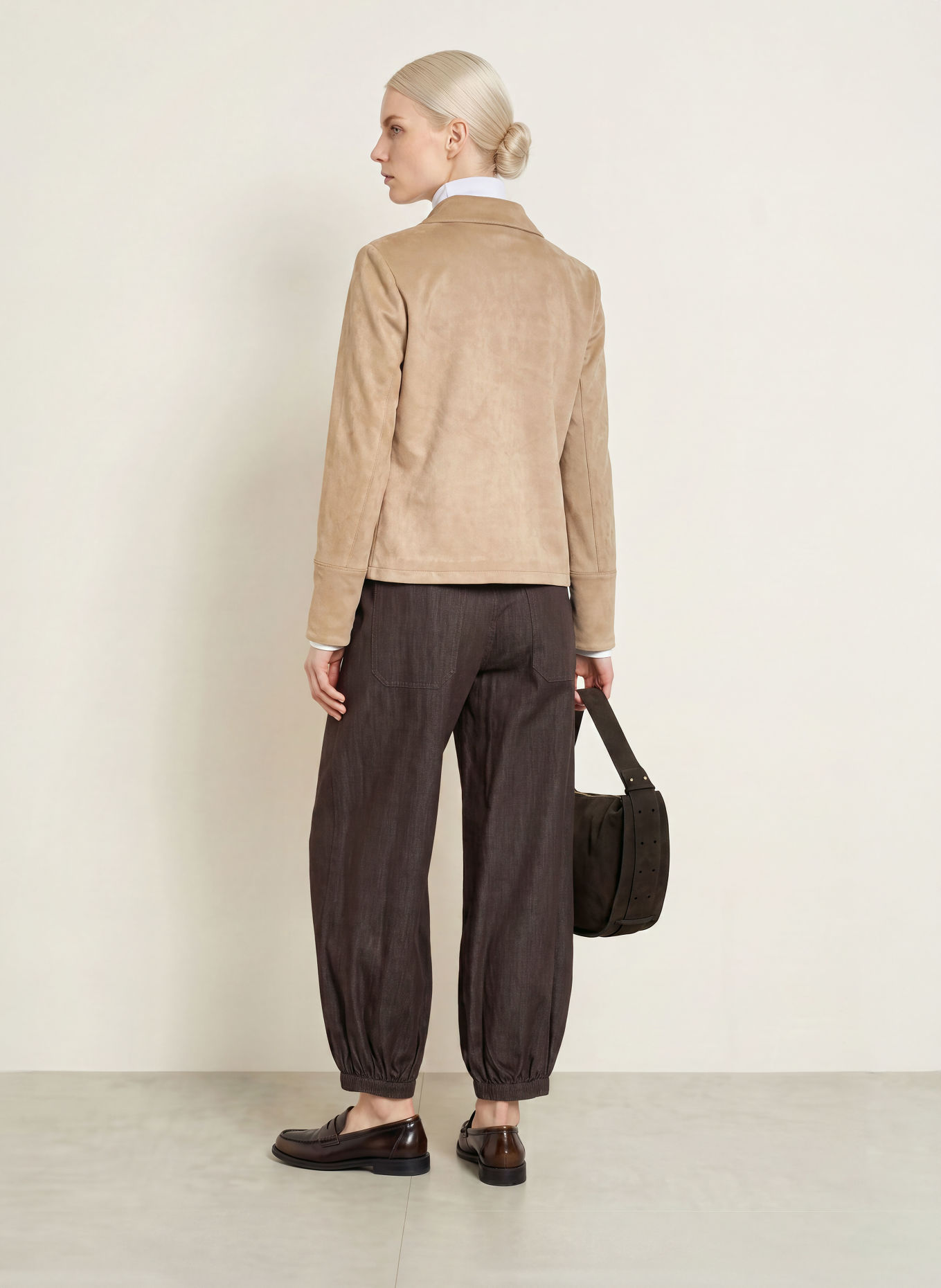 White Label Leather-look jacket: BEIGE
