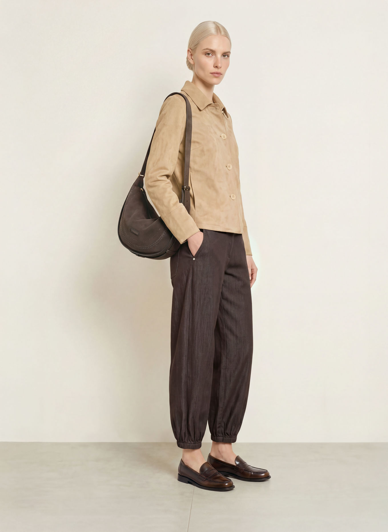 White Label Leather-look jacket: BEIGE