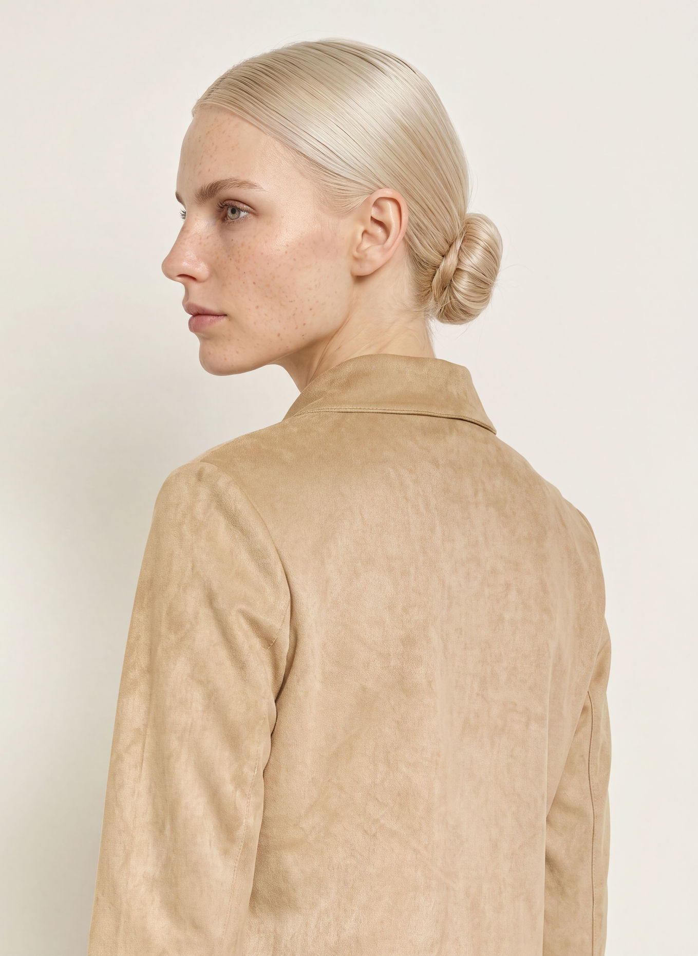 White Label Leather-look jacket: BEIGE
