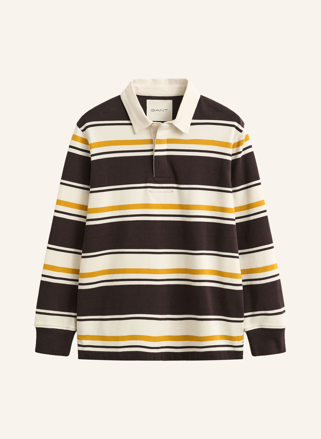 GANT Rugbyshirt: DUNKELBRAUN / ECRU / DUNKELGELB