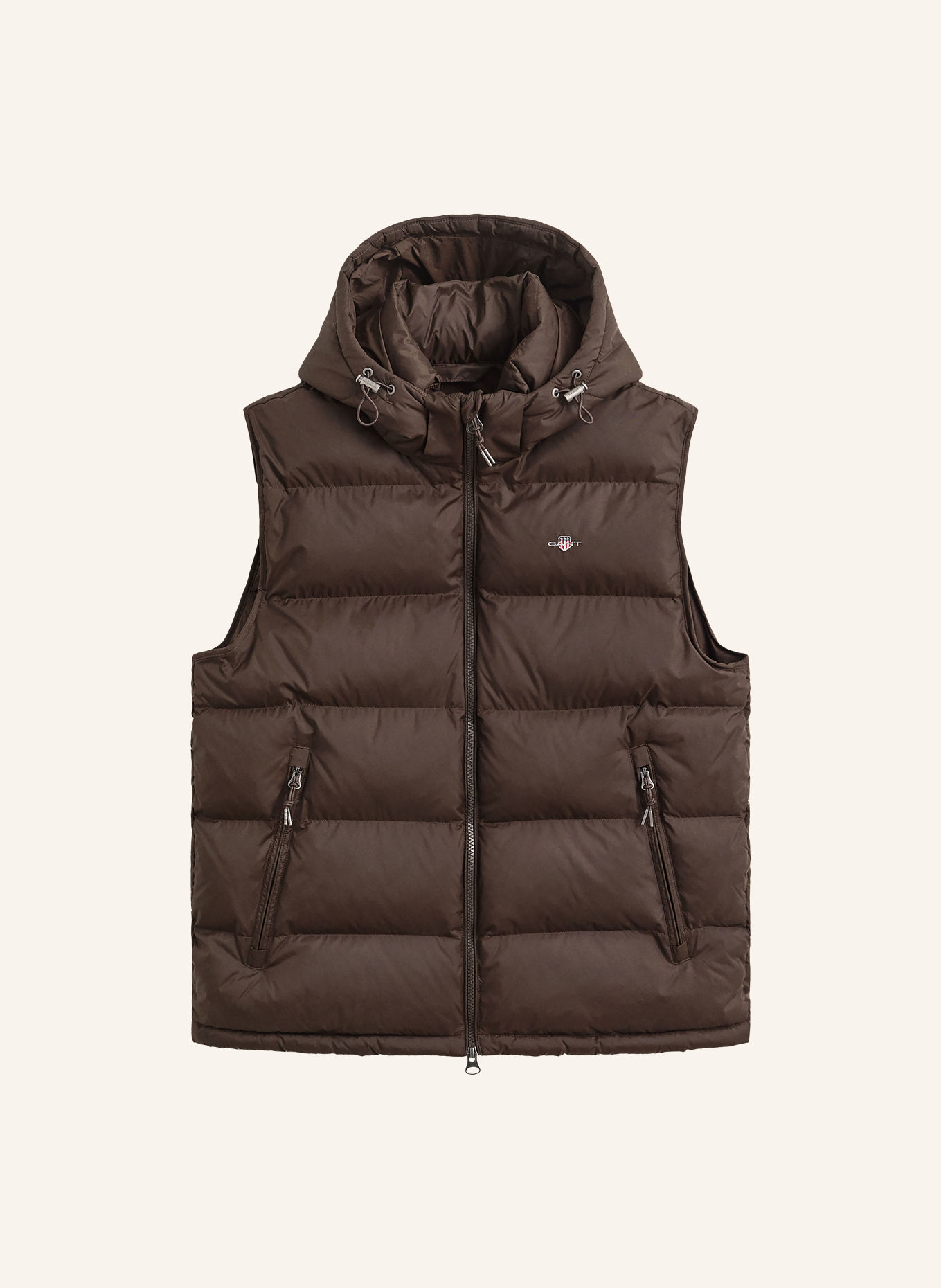GANT Quiltet vest: MØRKEBRUN