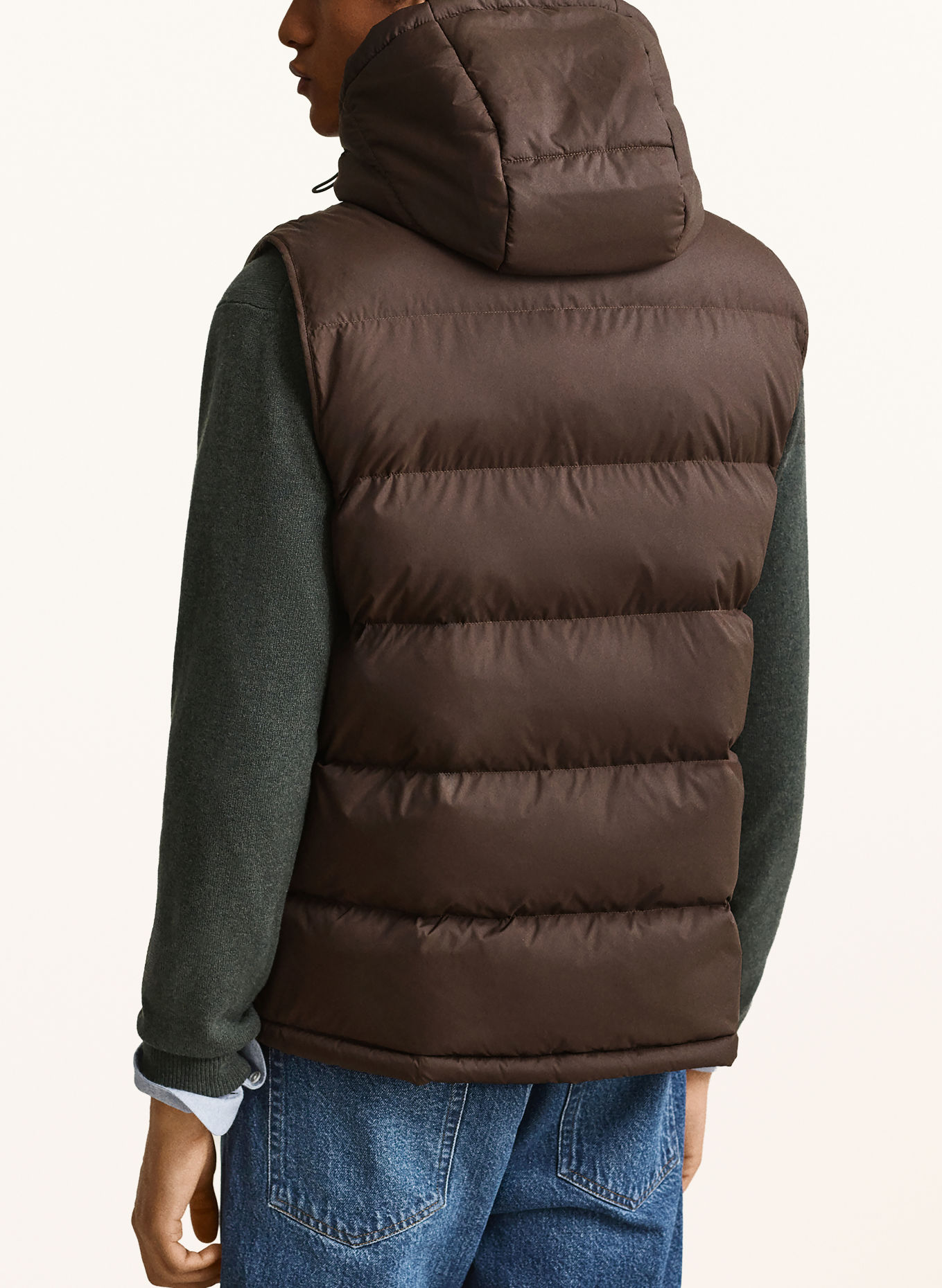 GANT Quiltet vest: MØRKEBRUN